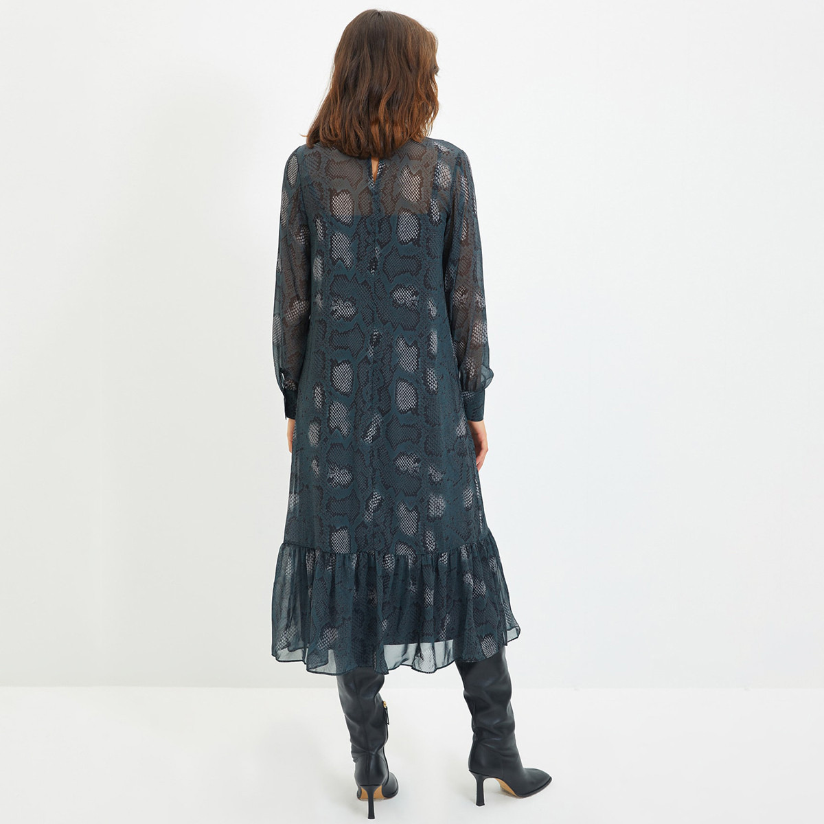 Trendyol Women Patterned Ruffled Hem Midi Dress-women-clothing-dresses-image-5