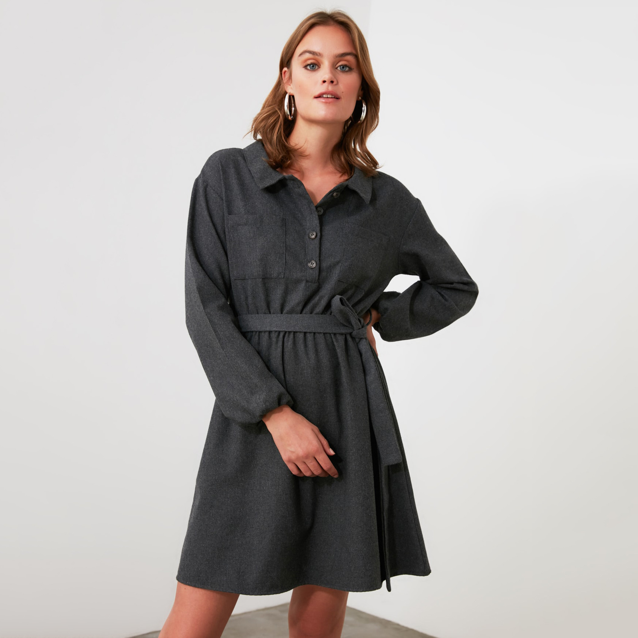 ترينديول أسود قصير فستان-women-clothing-dresses-image-3