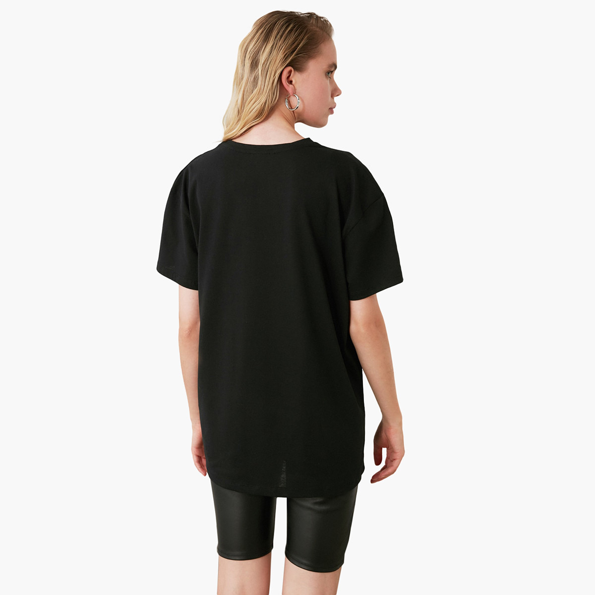 Trendyol Printed Crew Neck T-shirt with Short Sleeves-women-clothing-tshirts-image-5