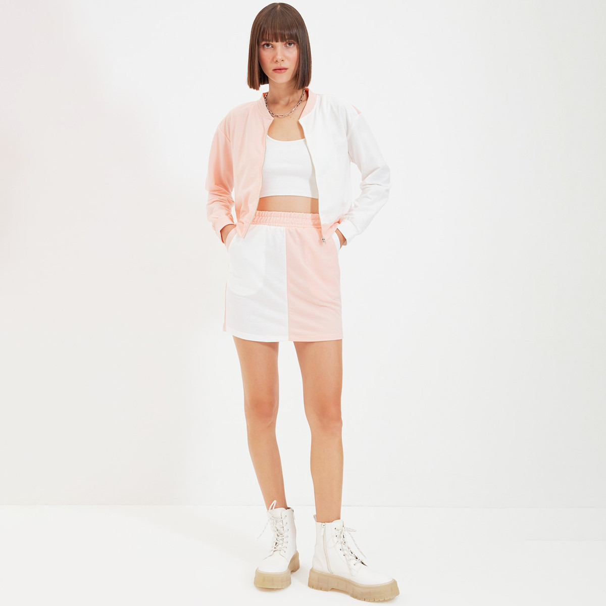 ترينديول لون القرنفل مجموعات-women-clothing-coordsets-image-8