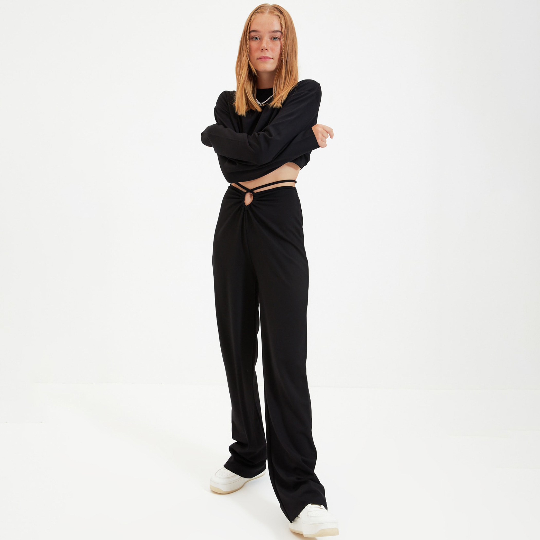 ترينديول أسود بنطال-women-clothing-coordsets-image-1