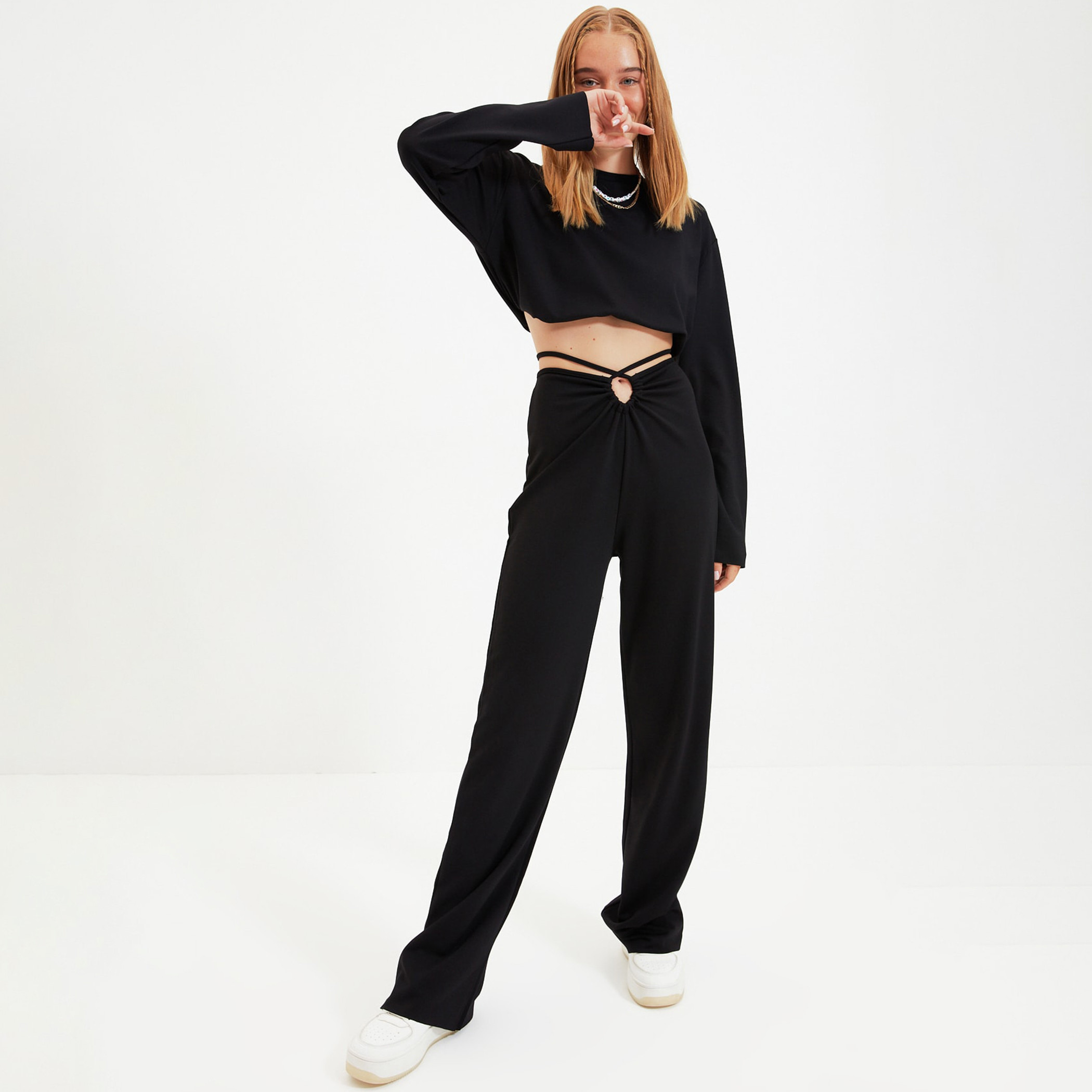ترينديول أسود بنطال-women-clothing-coordsets-image-5