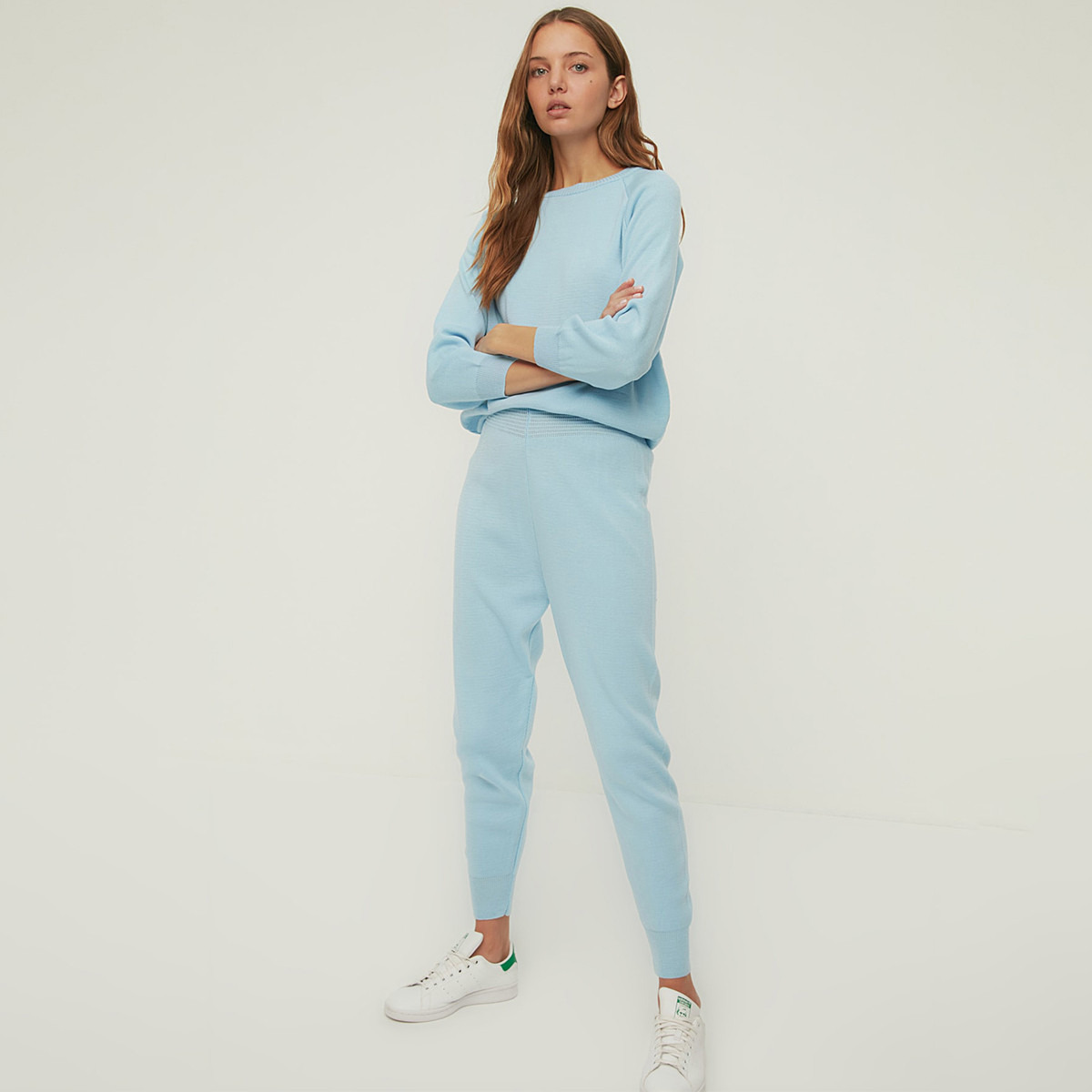 Trendyol Women Knitted Crew Neck Sweater-Pant Set-women-clothing-coordsets-image-1