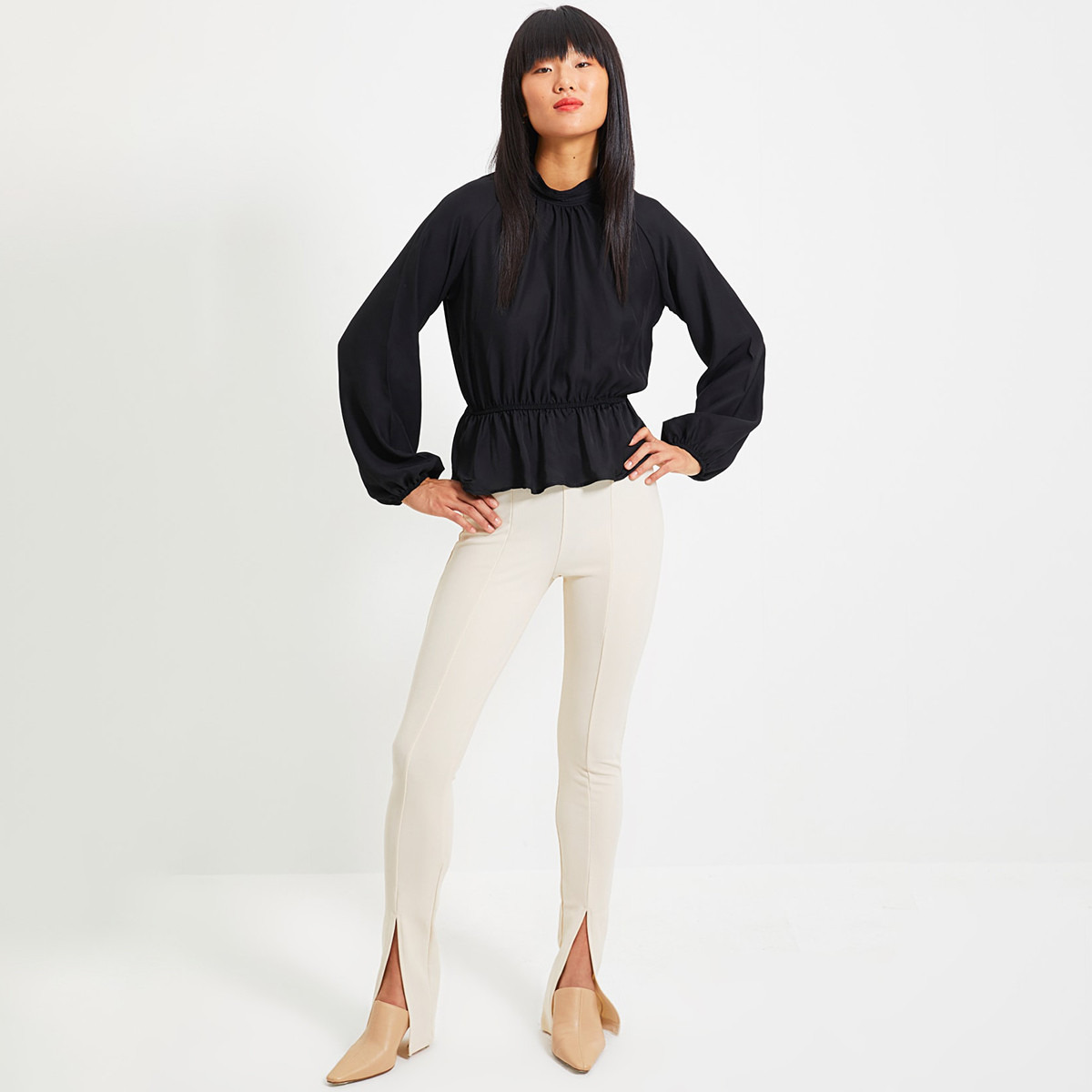ترينديول أسود قميص-women-clothing-shirtsandblouses-blouses-image-1