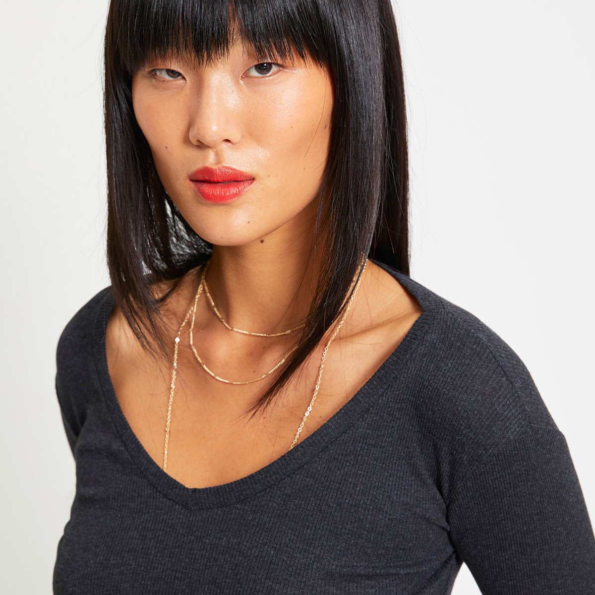 حزمة من 2 بلوزة نسائية مخططة برقبة على شكل وي من ترينديول-women-clothing-shirtsandblouses-blouses-image-2