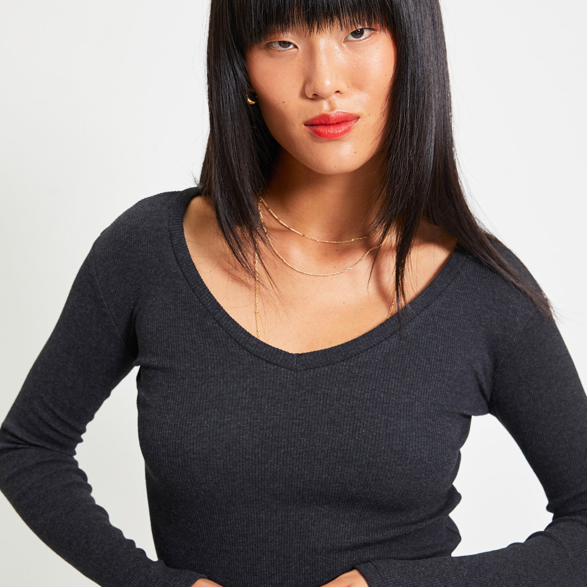 حزمة من 2 بلوزة نسائية مخططة برقبة على شكل وي من ترينديول-women-clothing-shirtsandblouses-blouses-image-5