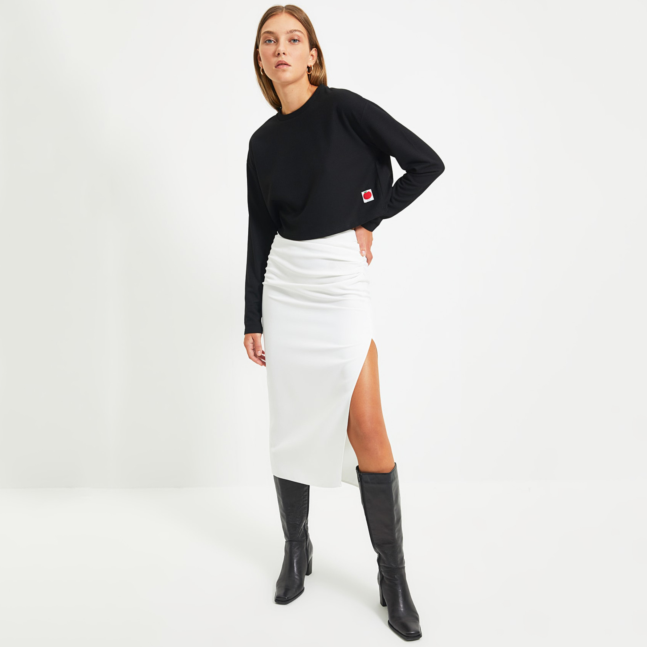 ترينديول أسود قميص-women-clothing-shirtsandblouses-blouses-image-1