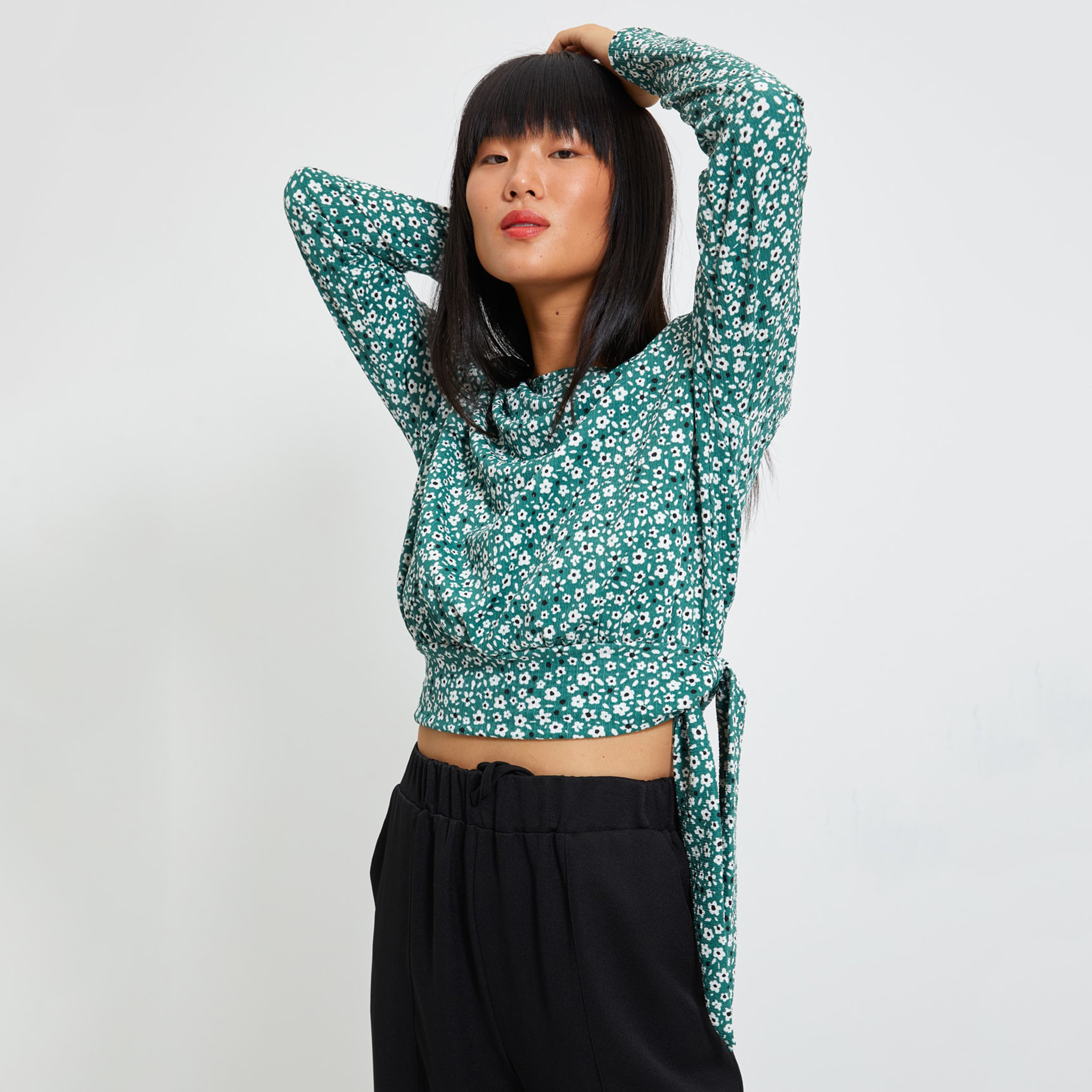 ترينديول أخضر قميص-women-clothing-shirtsandblouses-blouses-image-2