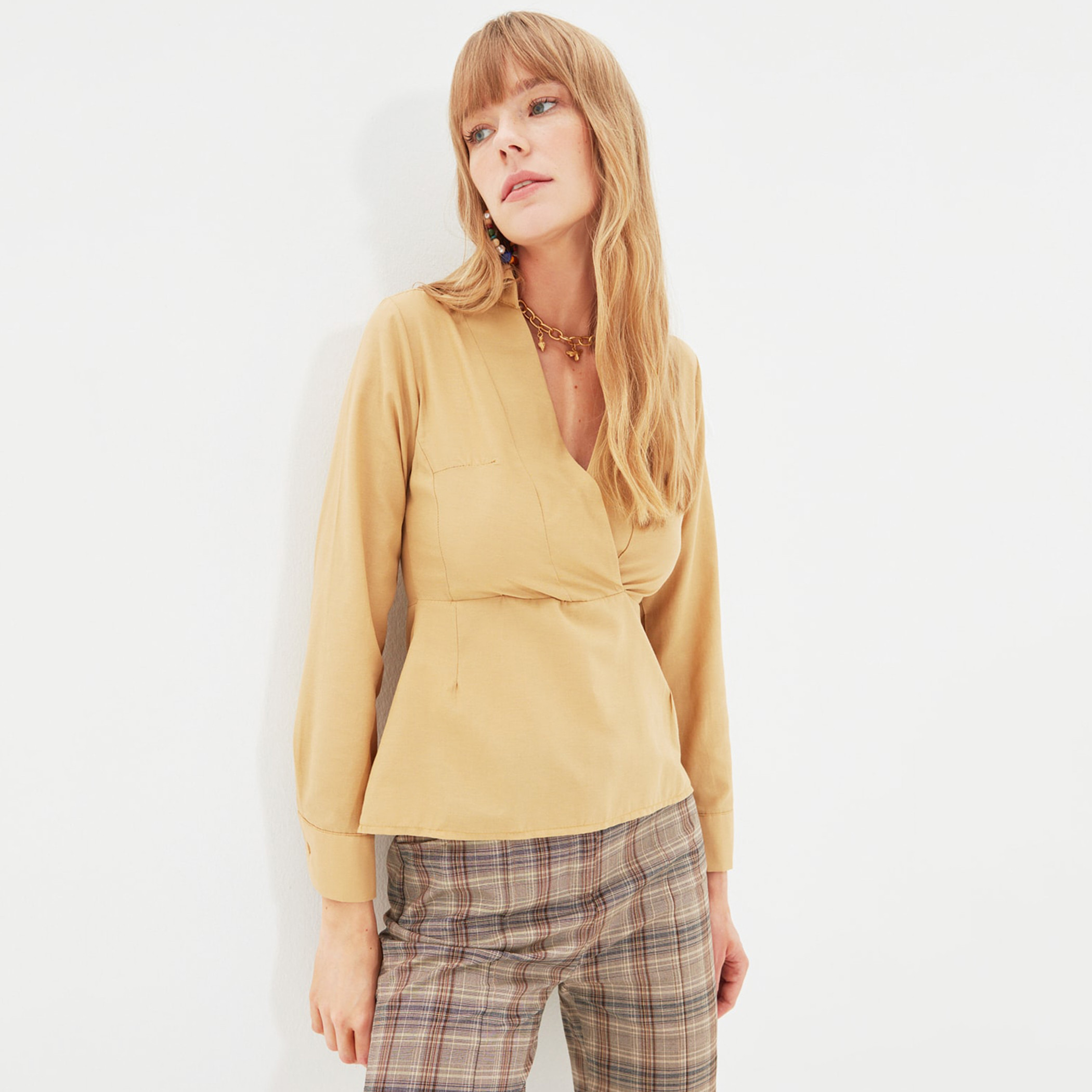 ترينديول بنى قميص-women-clothing-shirtsandblouses-blouses-image-3