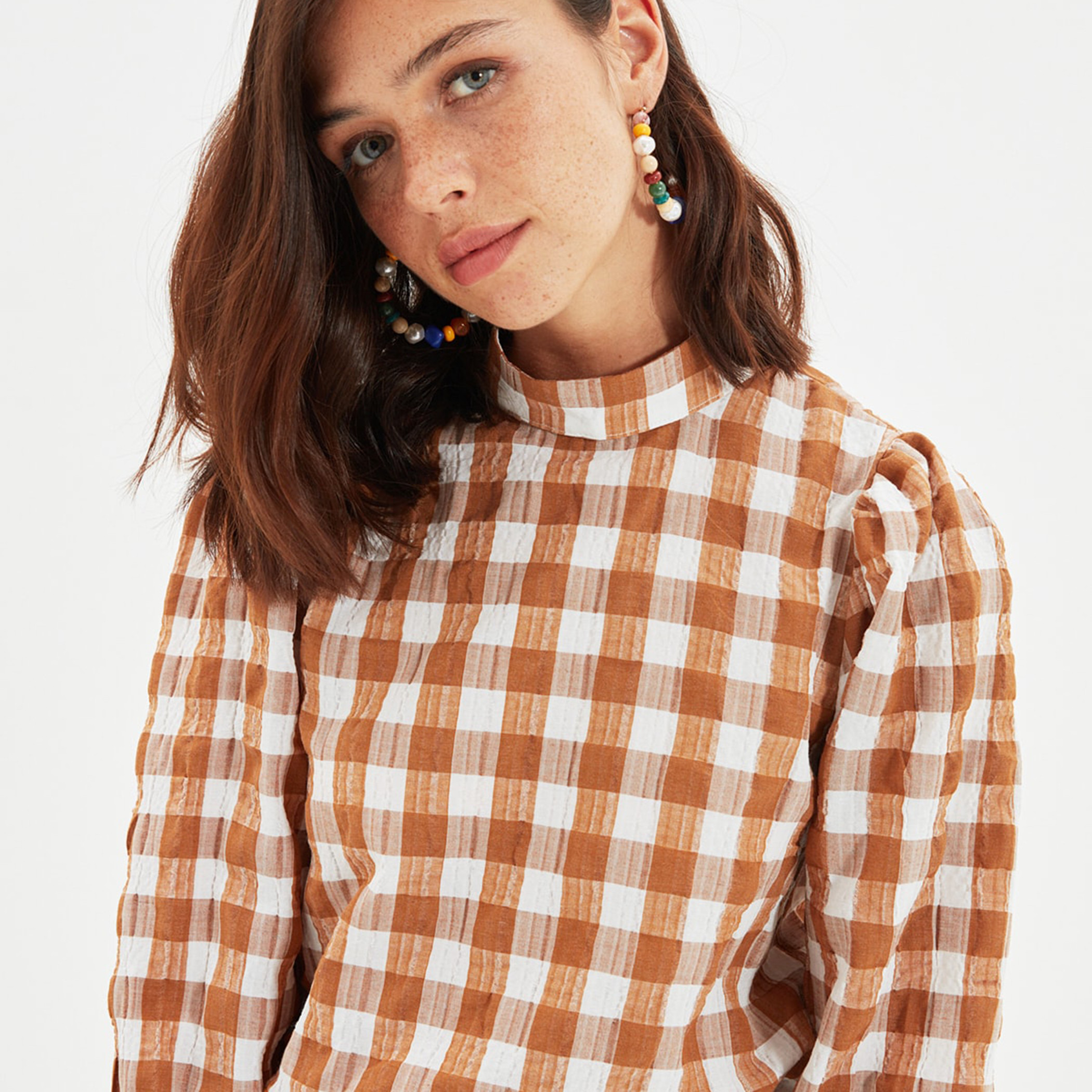 Trendyol Women Checked Long Sleeves Blouse-women-clothing-shirtsandblouses-blouses-image-2