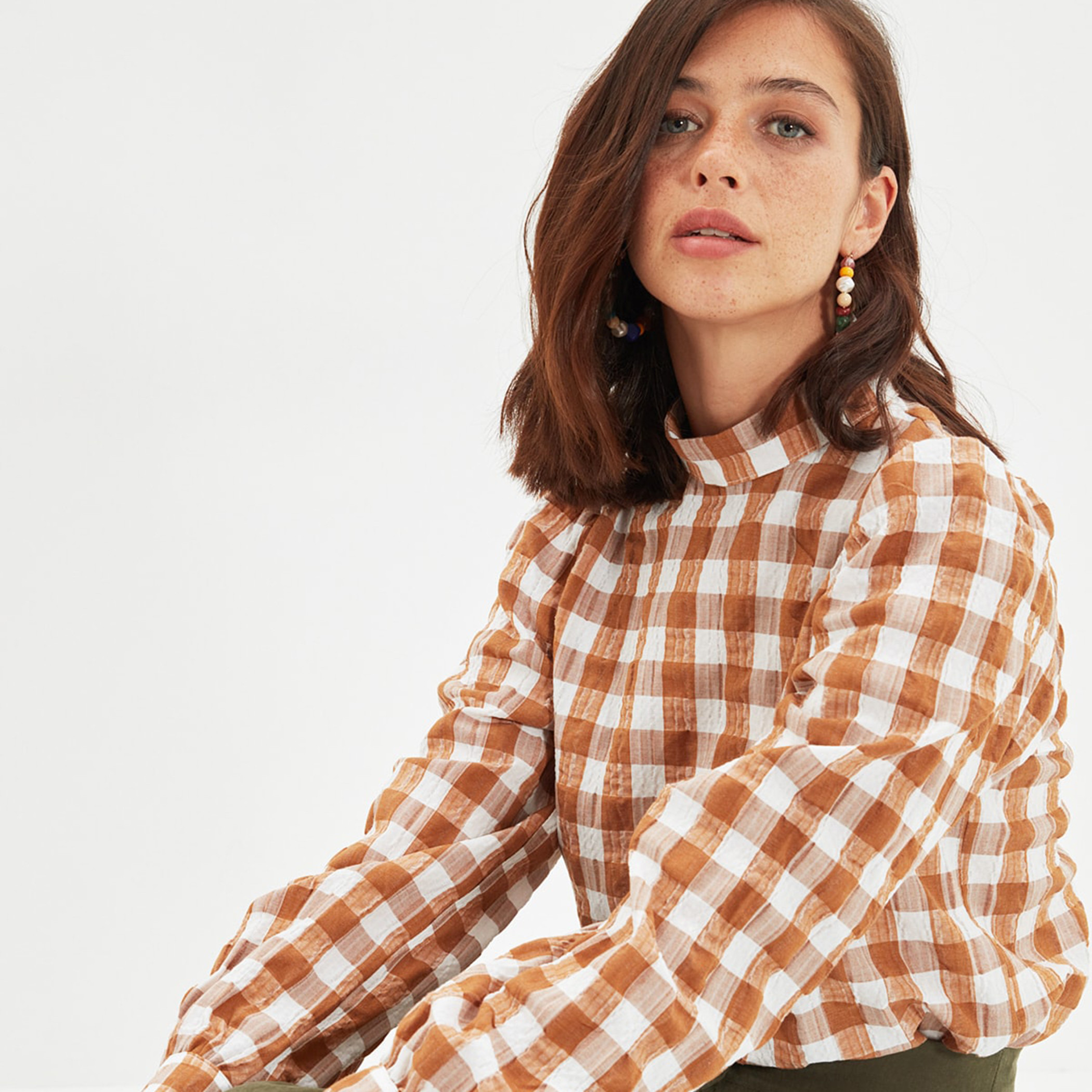 Trendyol Women Checked Long Sleeves Blouse-women-clothing-shirtsandblouses-blouses-image-3