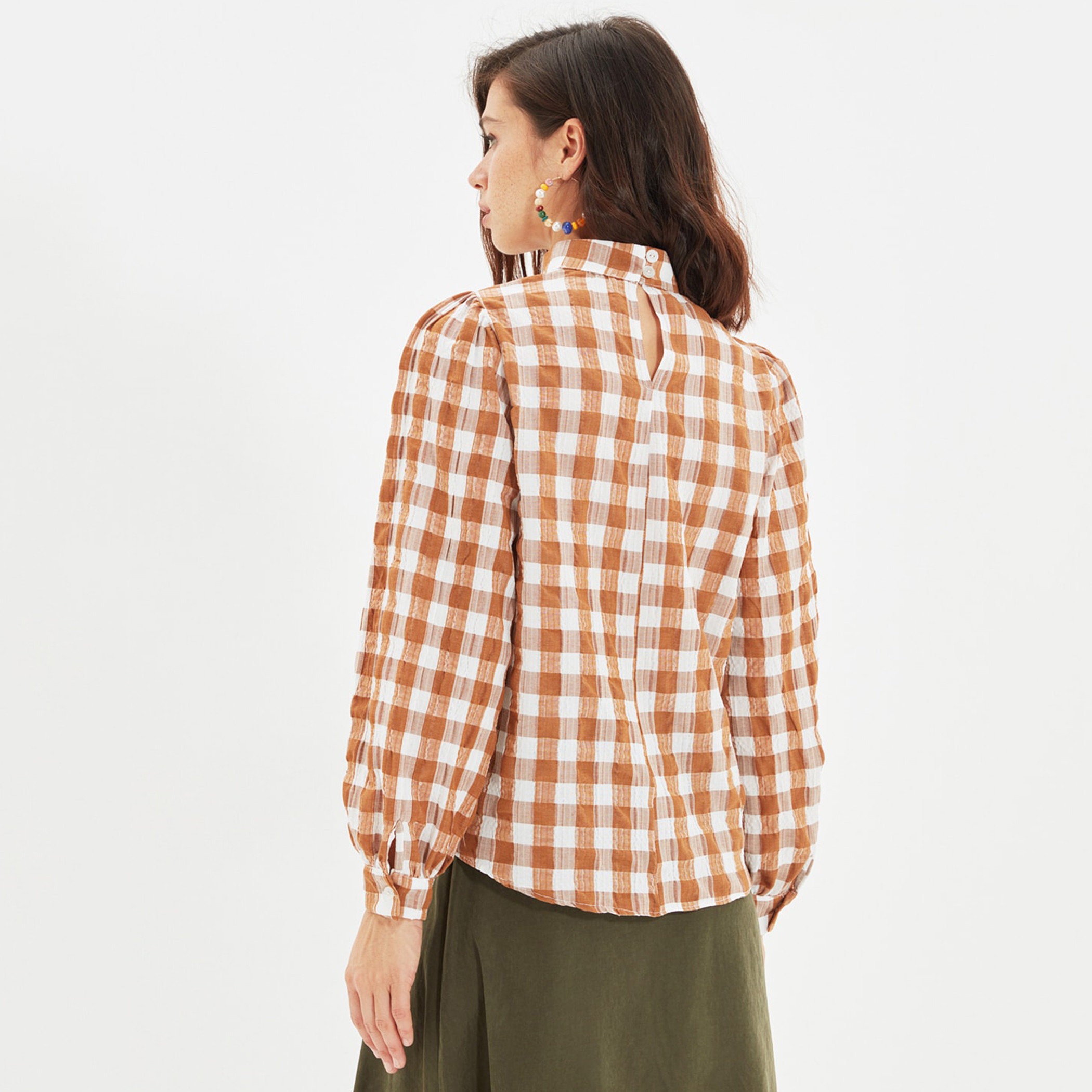 Trendyol Women Checked Long Sleeves Blouse-women-clothing-shirtsandblouses-blouses-image-5