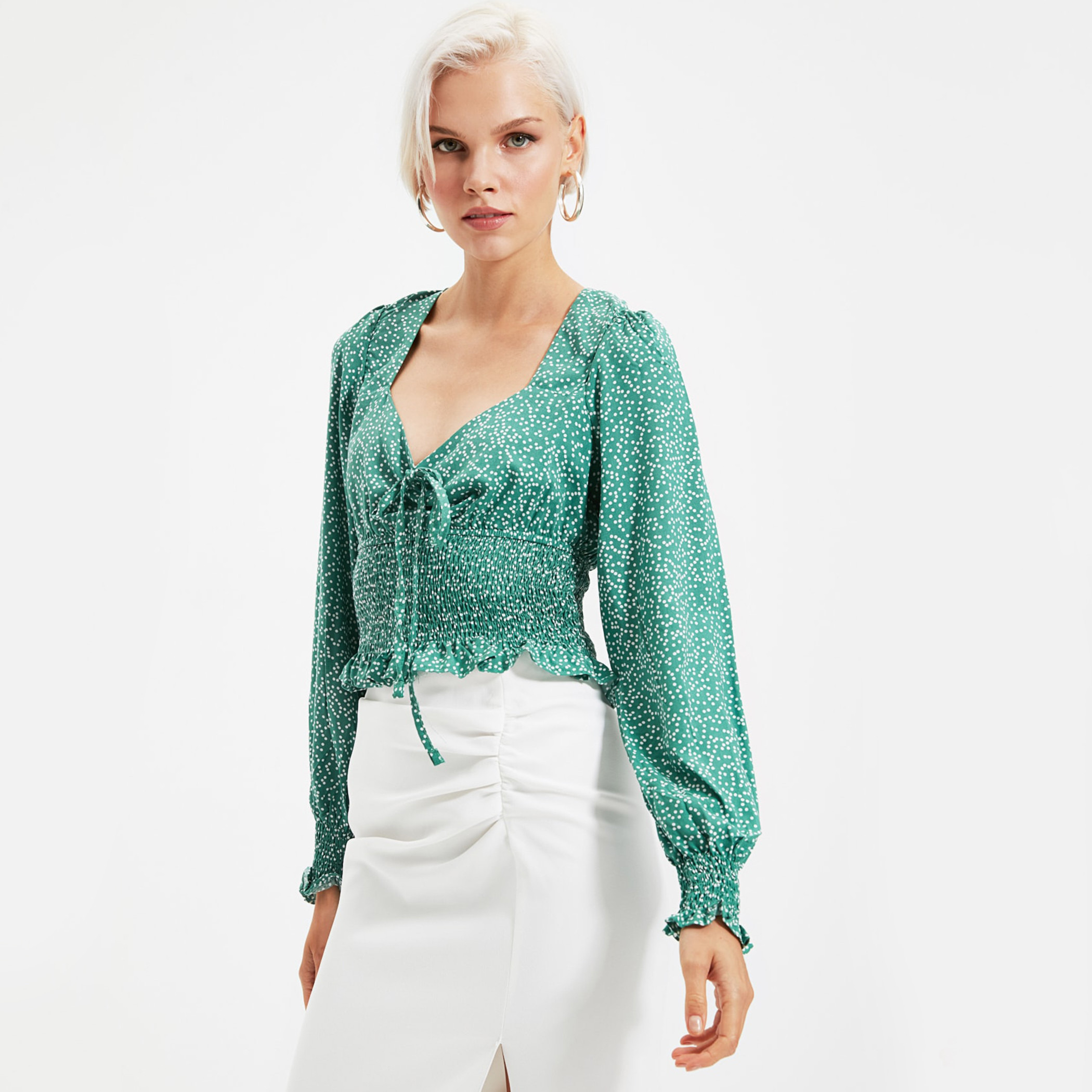 ترينديول أخضر قميص-women-clothing-shirtsandblouses-blouses-image-1