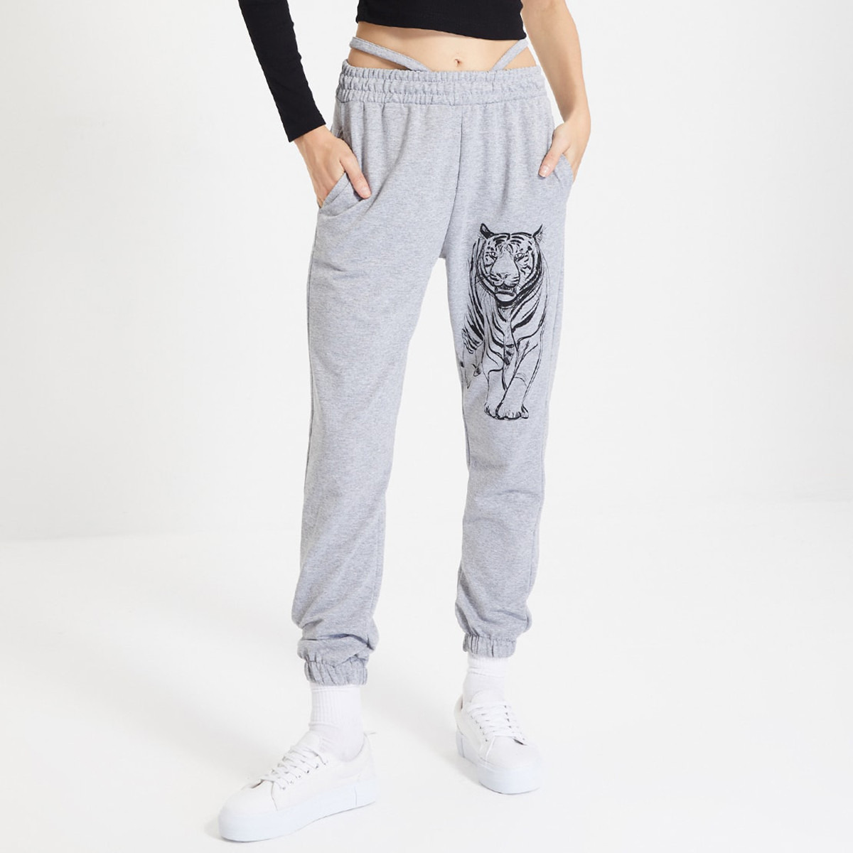 ترينديول رمادي بانت عداء ببطء-women-clothing-bottoms-joggers-image-1