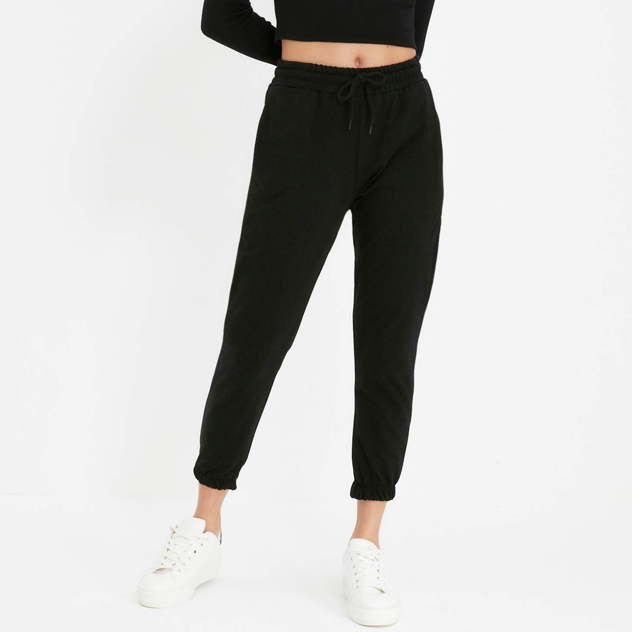 Trendyol Women Solid Pocket Detail Drawstring Jogger-women-clothing-bottoms-joggers-image-1