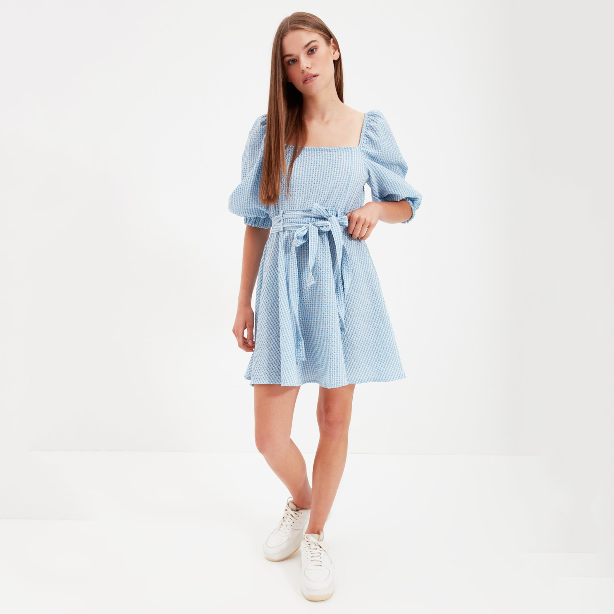 ترينديول أزرق قصير فستان-women-clothing-dresses-image-2