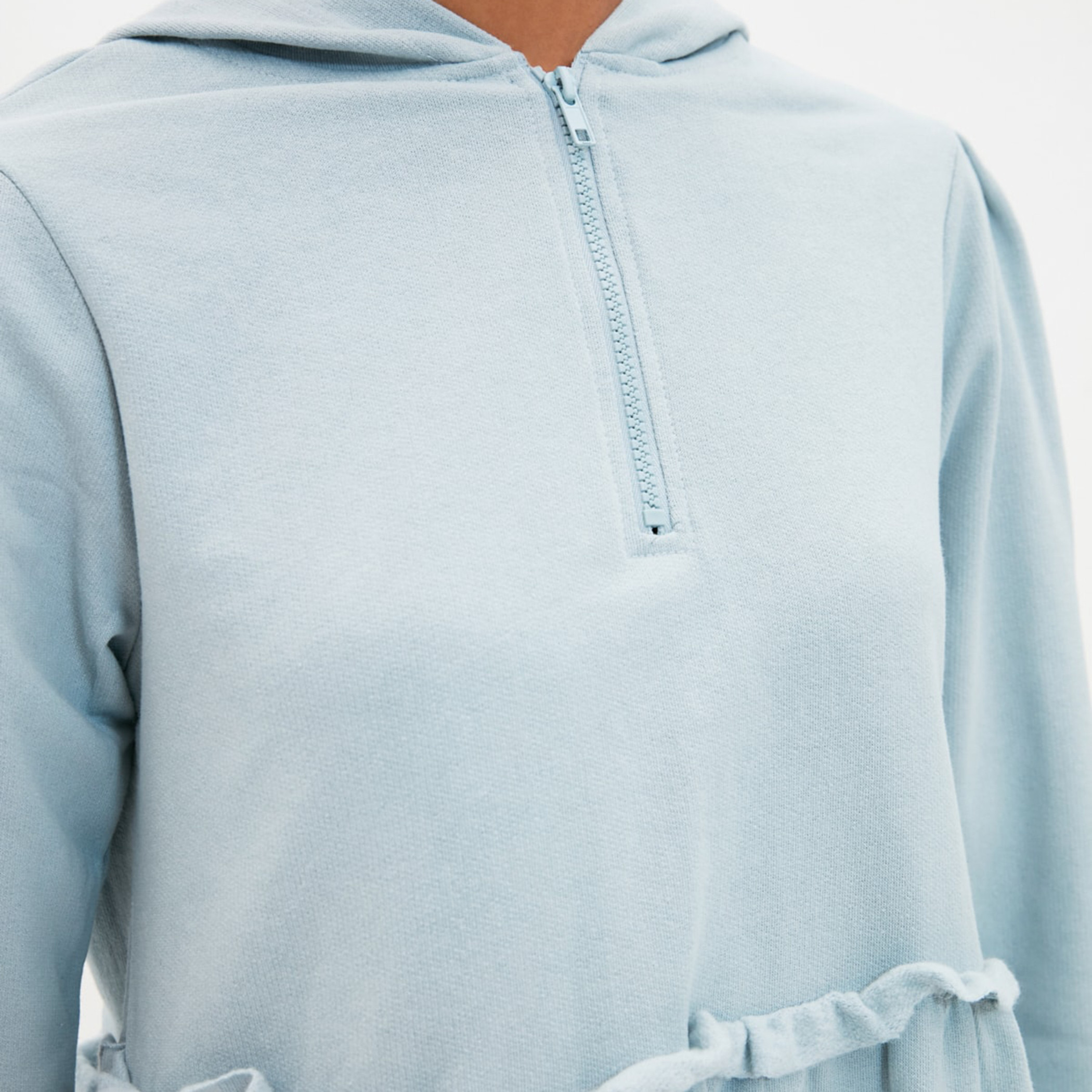 Trendyol Women Solid Zipper Hooded Shift Dress-women-clothing-dresses-image-3