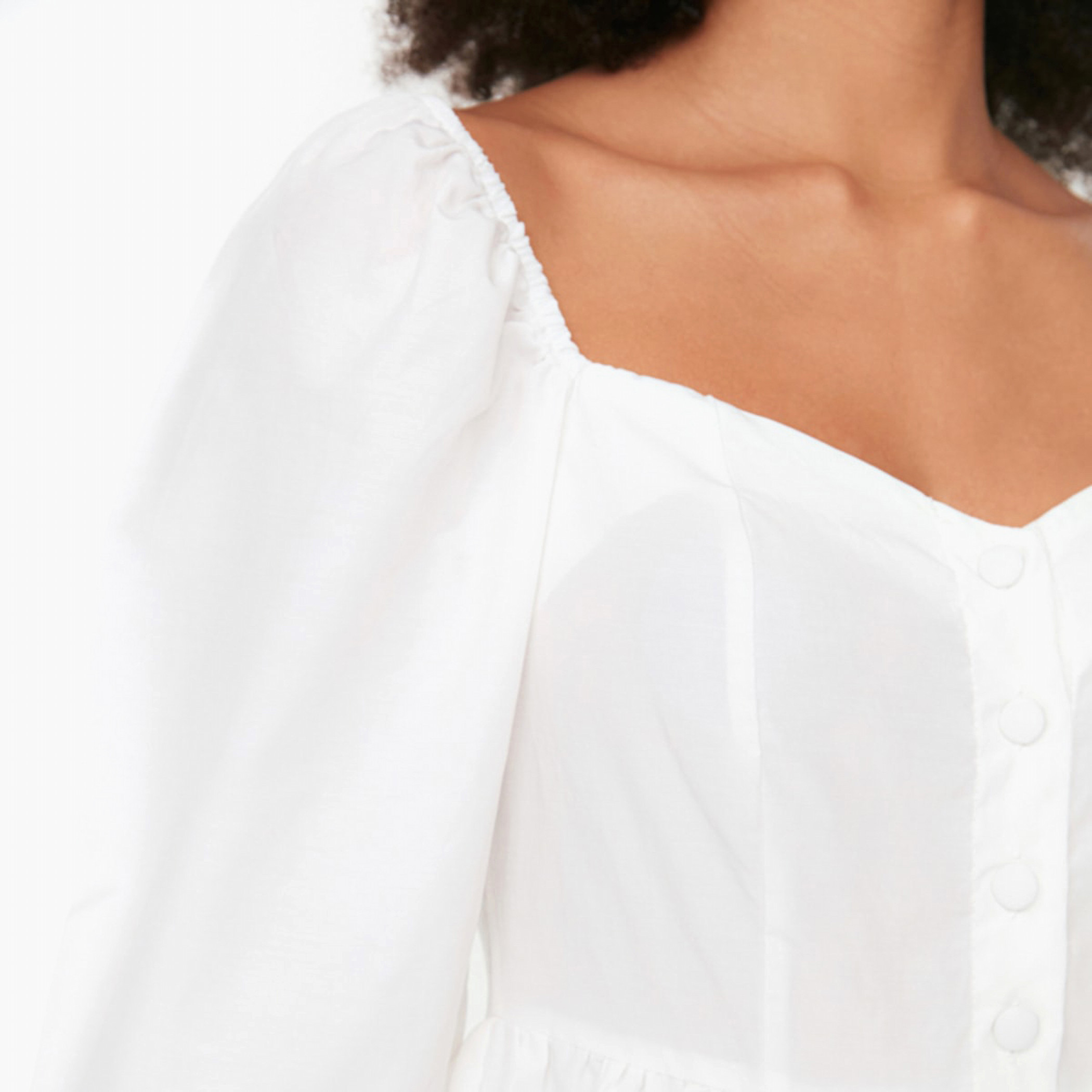 Trendyol Women Solid White Sweetheart Neck Mini Skater Dress-women-clothing-dresses-image-4