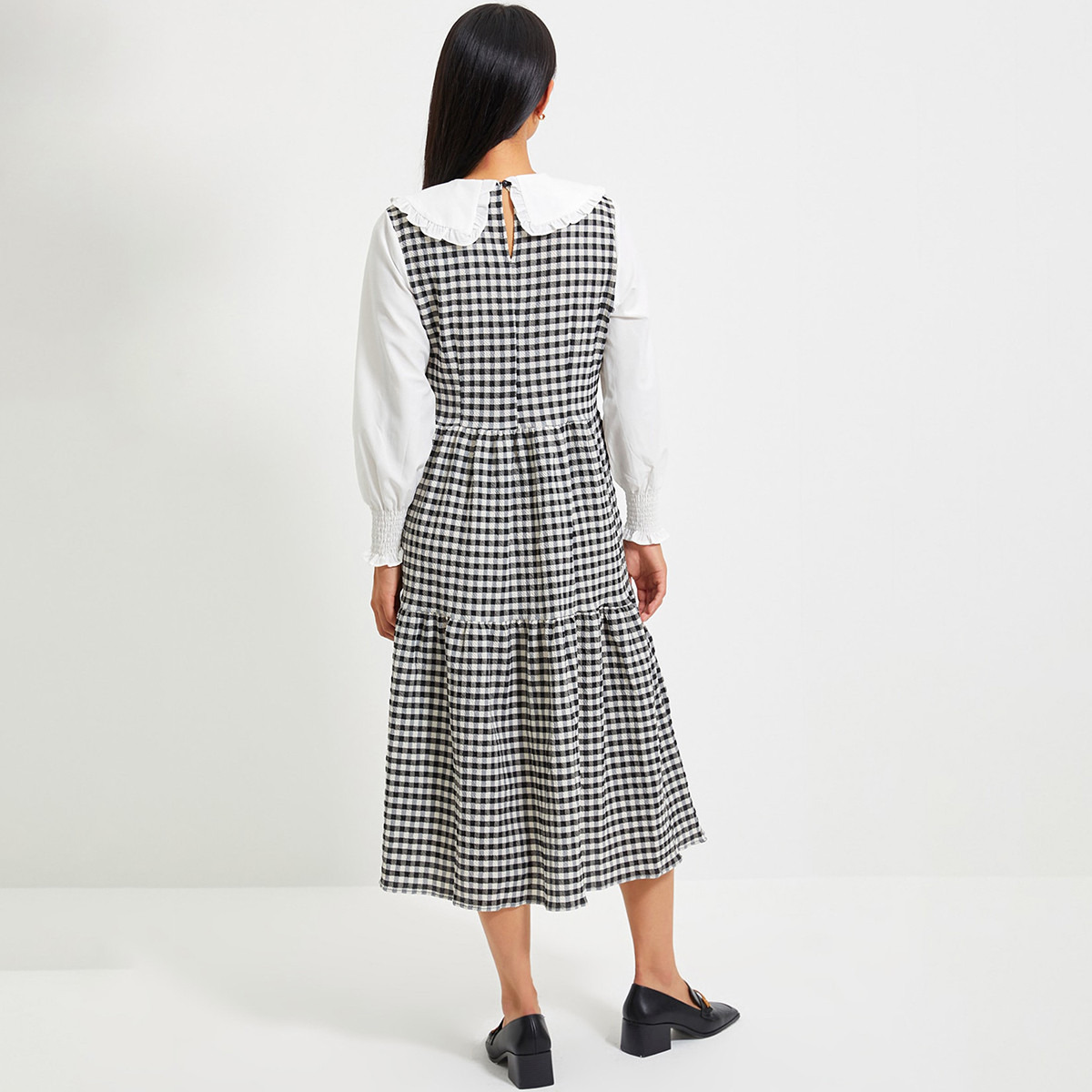 ترينديول أبيض متوسط الطول فستان-women-clothing-dresses-image-5
