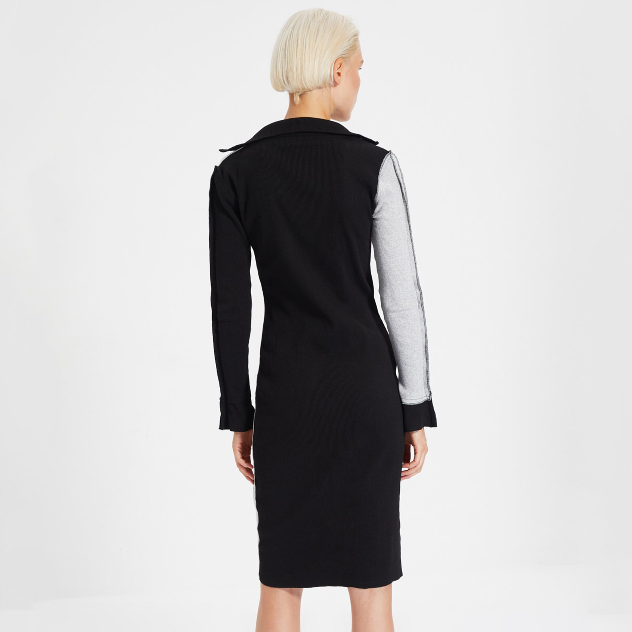 ترينديول أسود متوسط الطول فستان-women-clothing-dresses-image-5