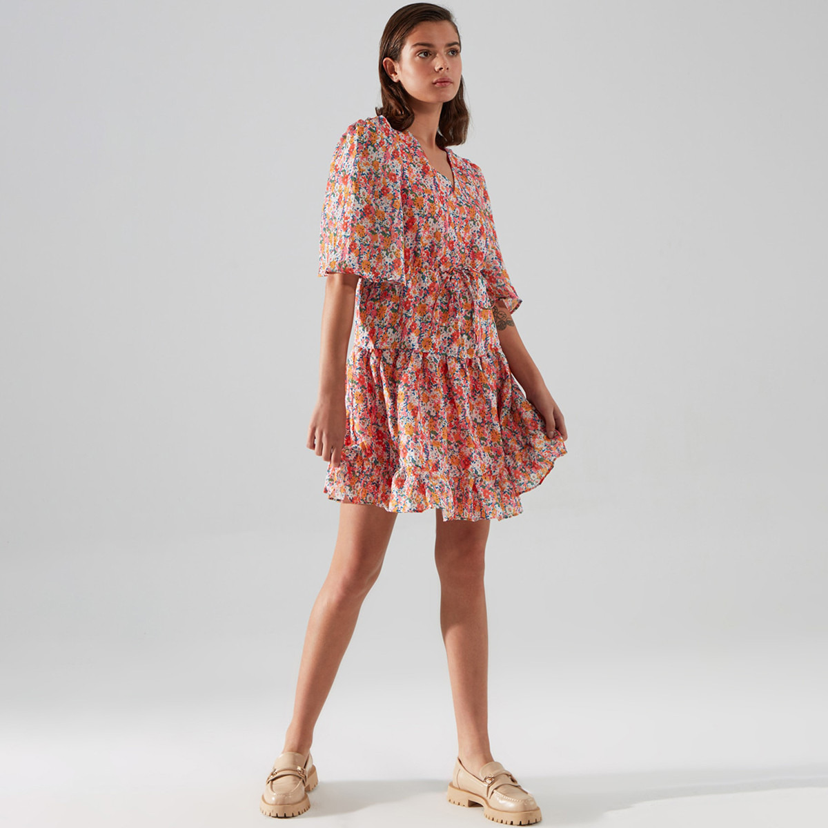 ترينديول متعدد الألوان قصير فستان-women-clothing-dresses-image-2