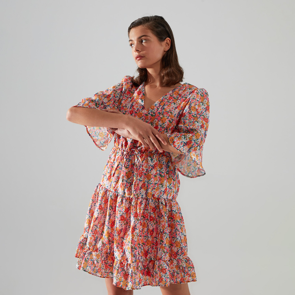 ترينديول متعدد الألوان قصير فستان-women-clothing-dresses-image-3