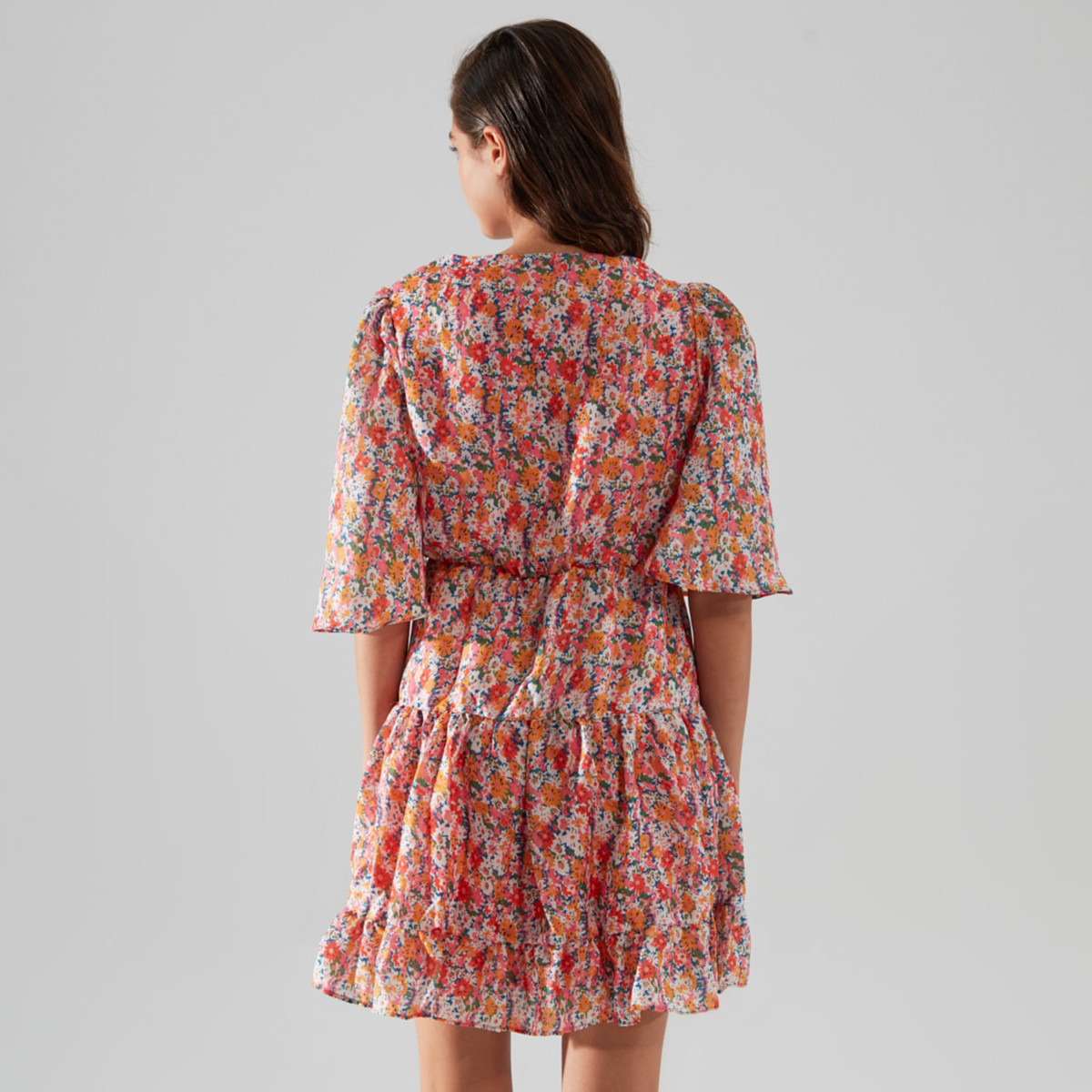 Trendyol Women Floral V-Neck Mini Dress-women-clothing-dresses-image-5