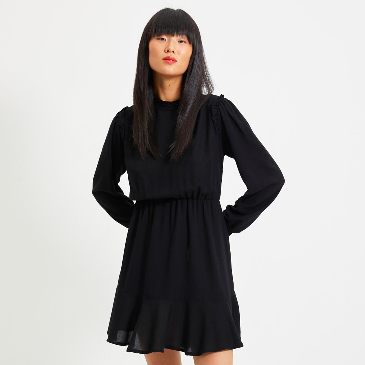 Trendyol Women Ruffle Ruffled Neck Mini Dress-women-clothing-dresses-image-1