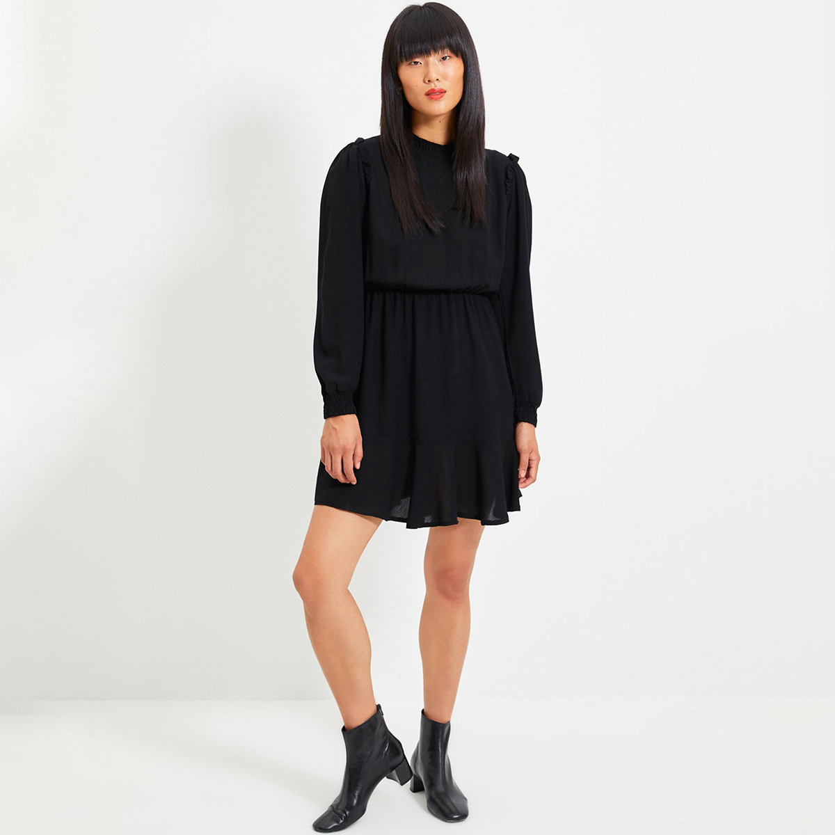 Trendyol Women Ruffle Ruffled Neck Mini Dress-women-clothing-dresses-image-3