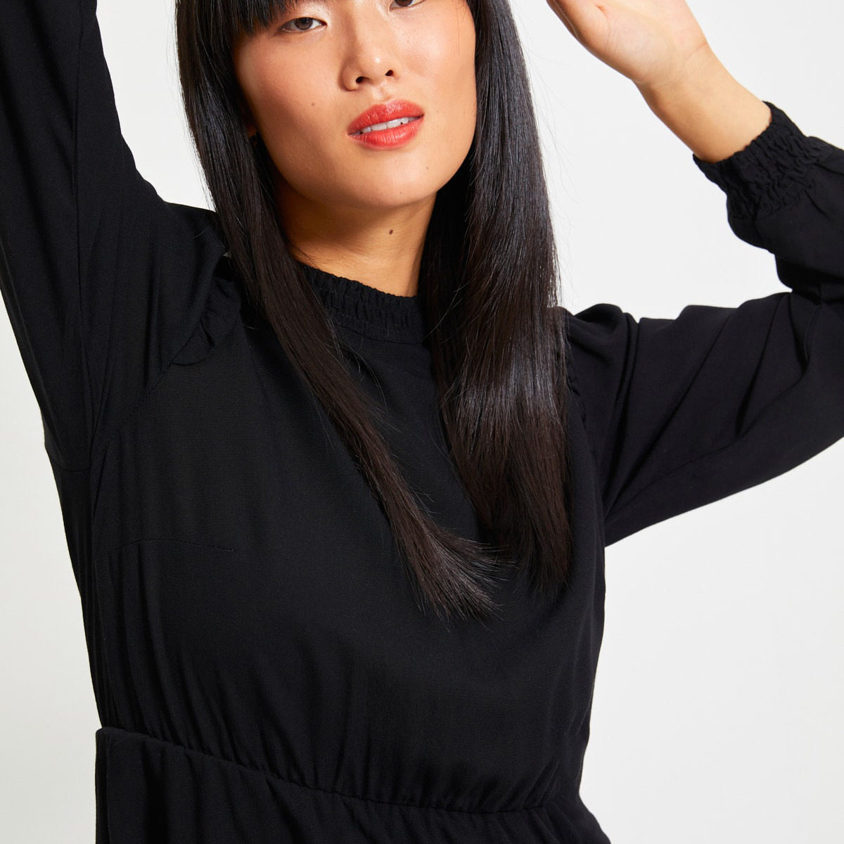 ترينديول أسود قصير فستان-women-clothing-dresses-image-4
