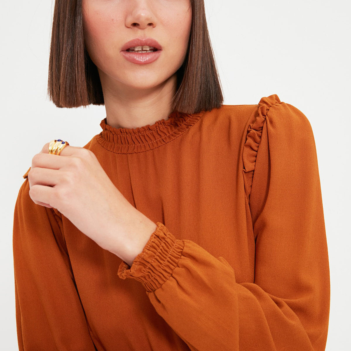ترينديول البرتقالي قصير فستان-women-clothing-dresses-image-3