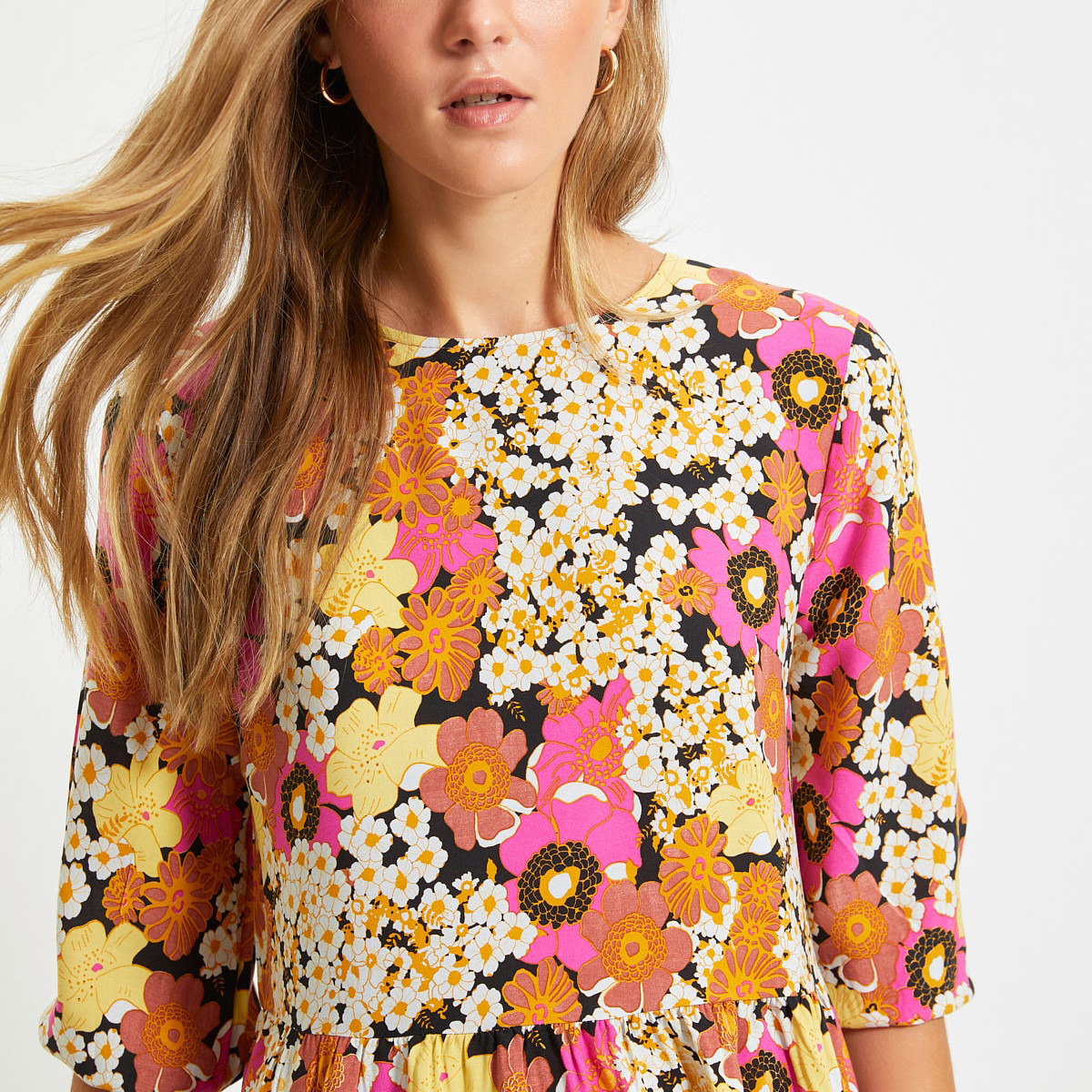 Trendyol Women Floral Crew Neck Midi Dress-women-clothing-dresses-image-3