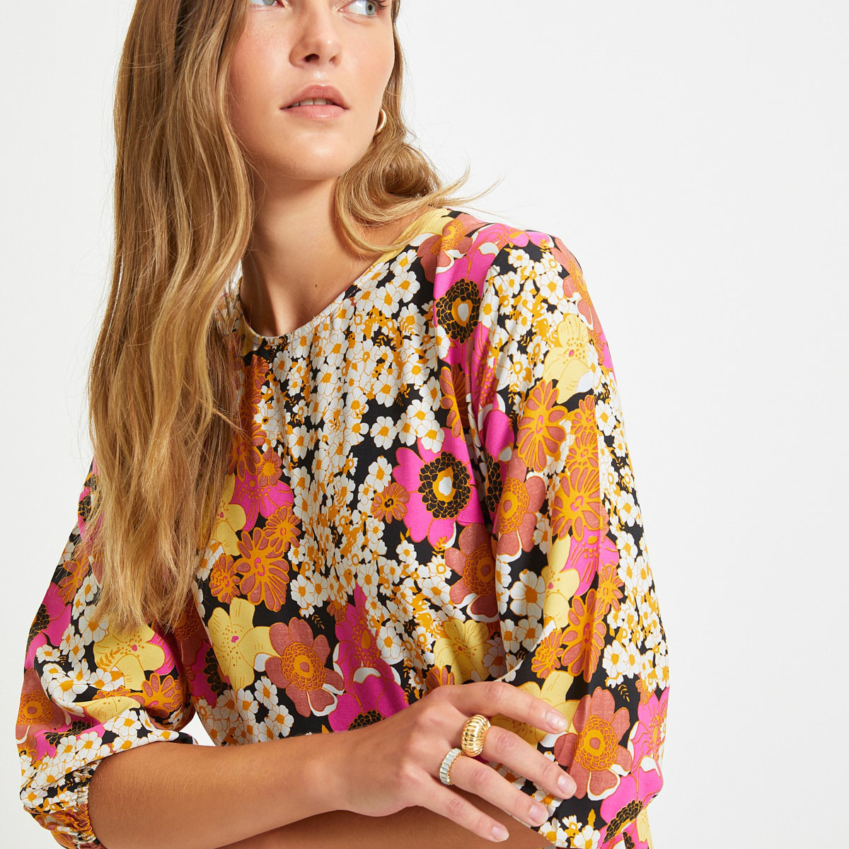Trendyol Women Floral Crew Neck Midi Dress-women-clothing-dresses-image-4