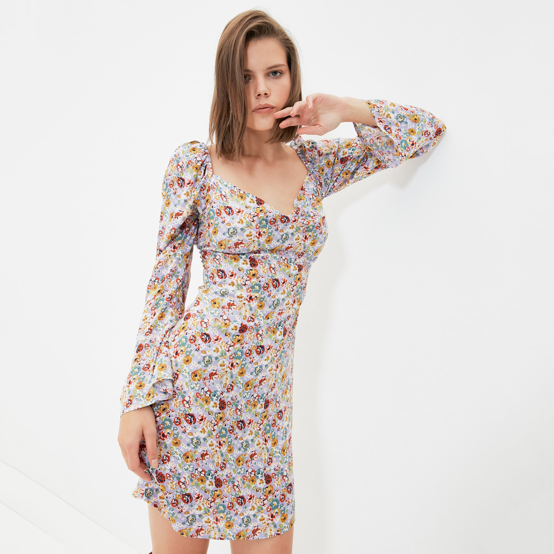Trendyol Women Floral Back Zipper Dress-women-clothing-dresses-image-2