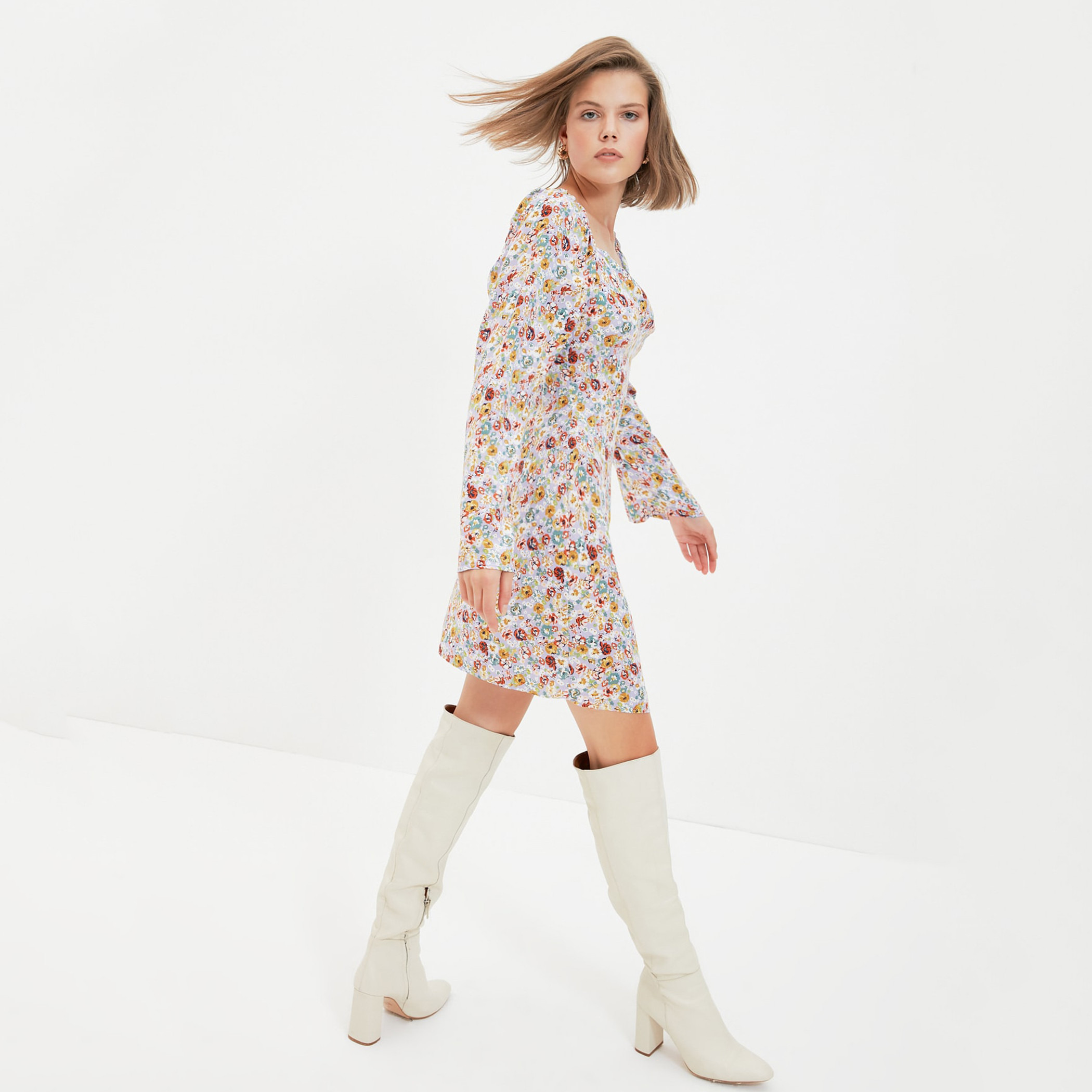 Trendyol Women Floral Back Zipper Dress-women-clothing-dresses-image-3