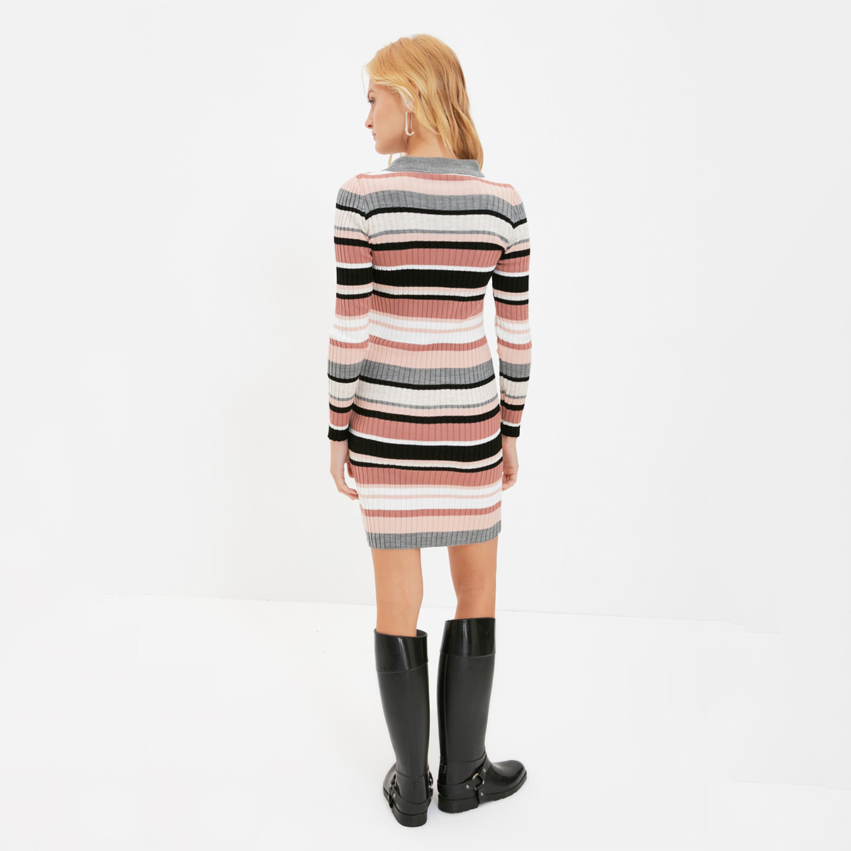 ترينديول متعدد الألوان قصير فستان-women-clothing-dresses-image-4