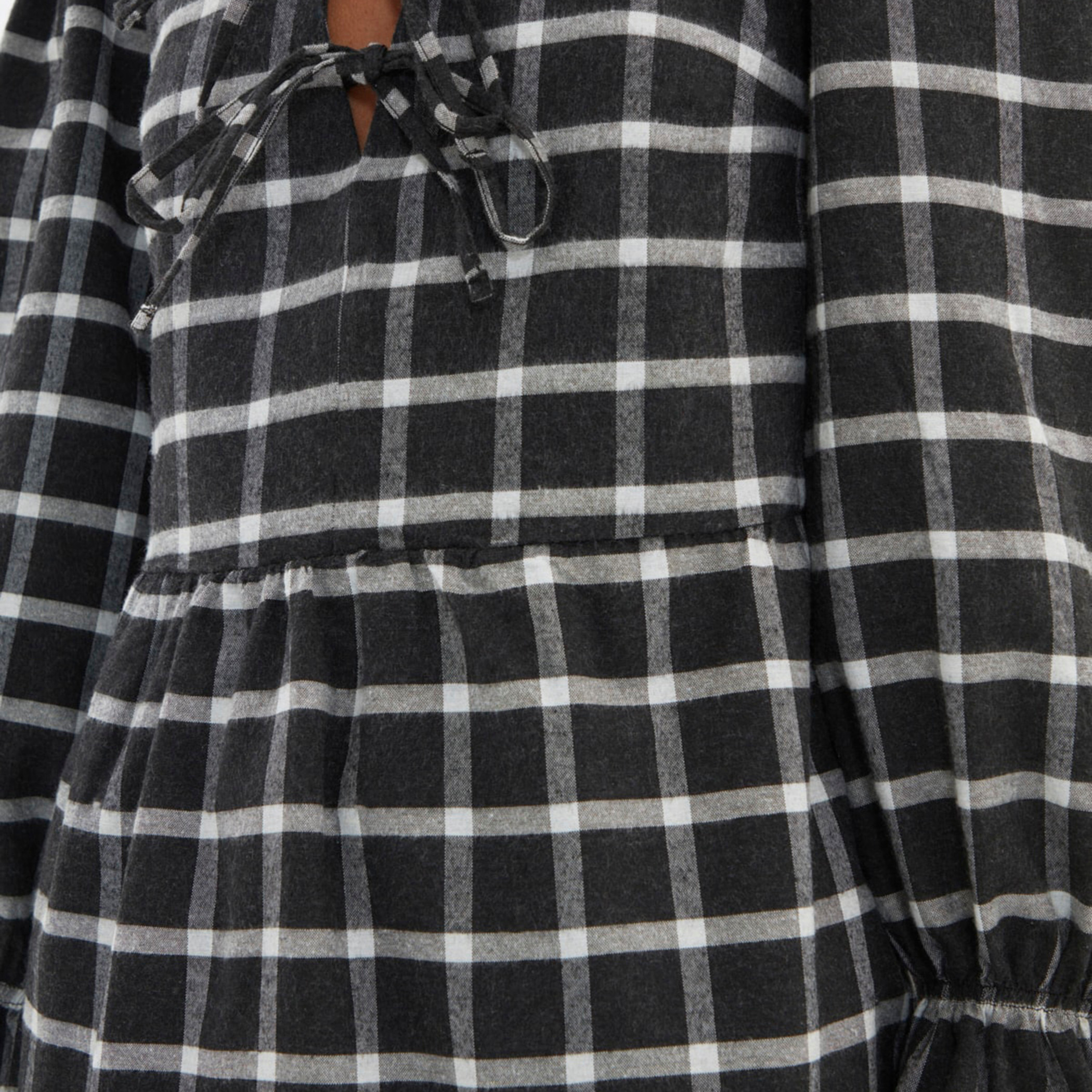 Trendyol Women Checked V-Neck Mini Dress-women-clothing-dresses-image-2