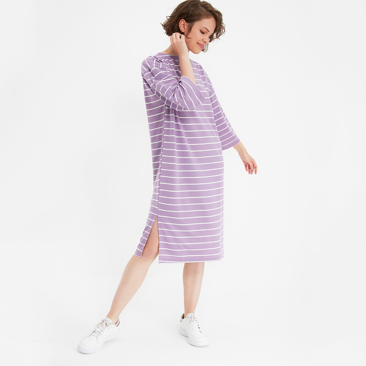 ترينديول نفسجي متوسط الطول فستان-women-clothing-dresses-image-3