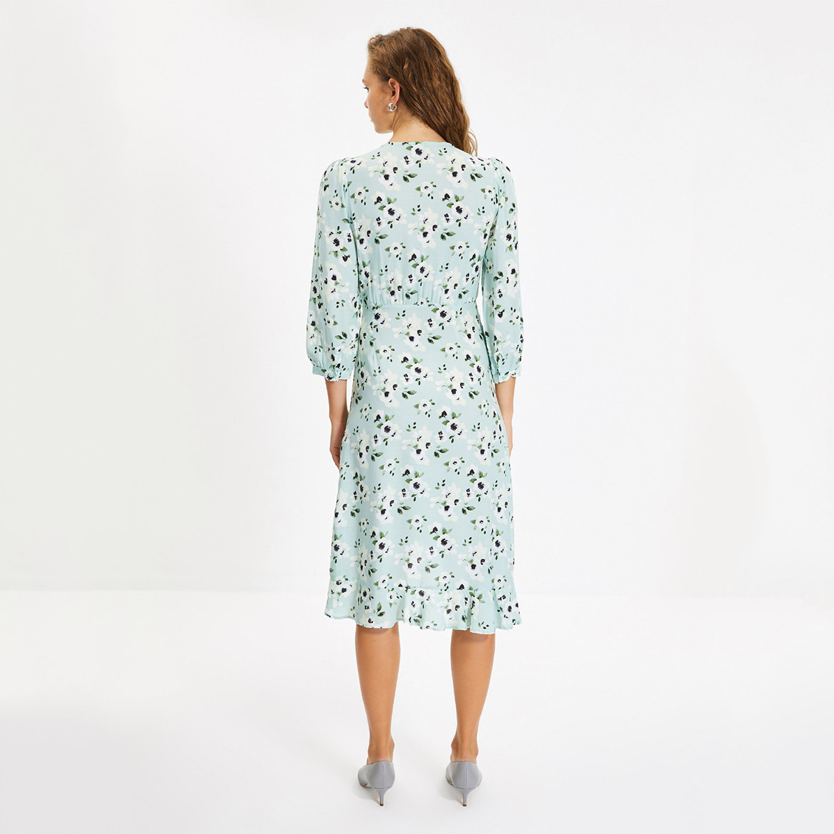 ترينديول أخضر متوسط الطول فستان-women-clothing-dresses-image-5