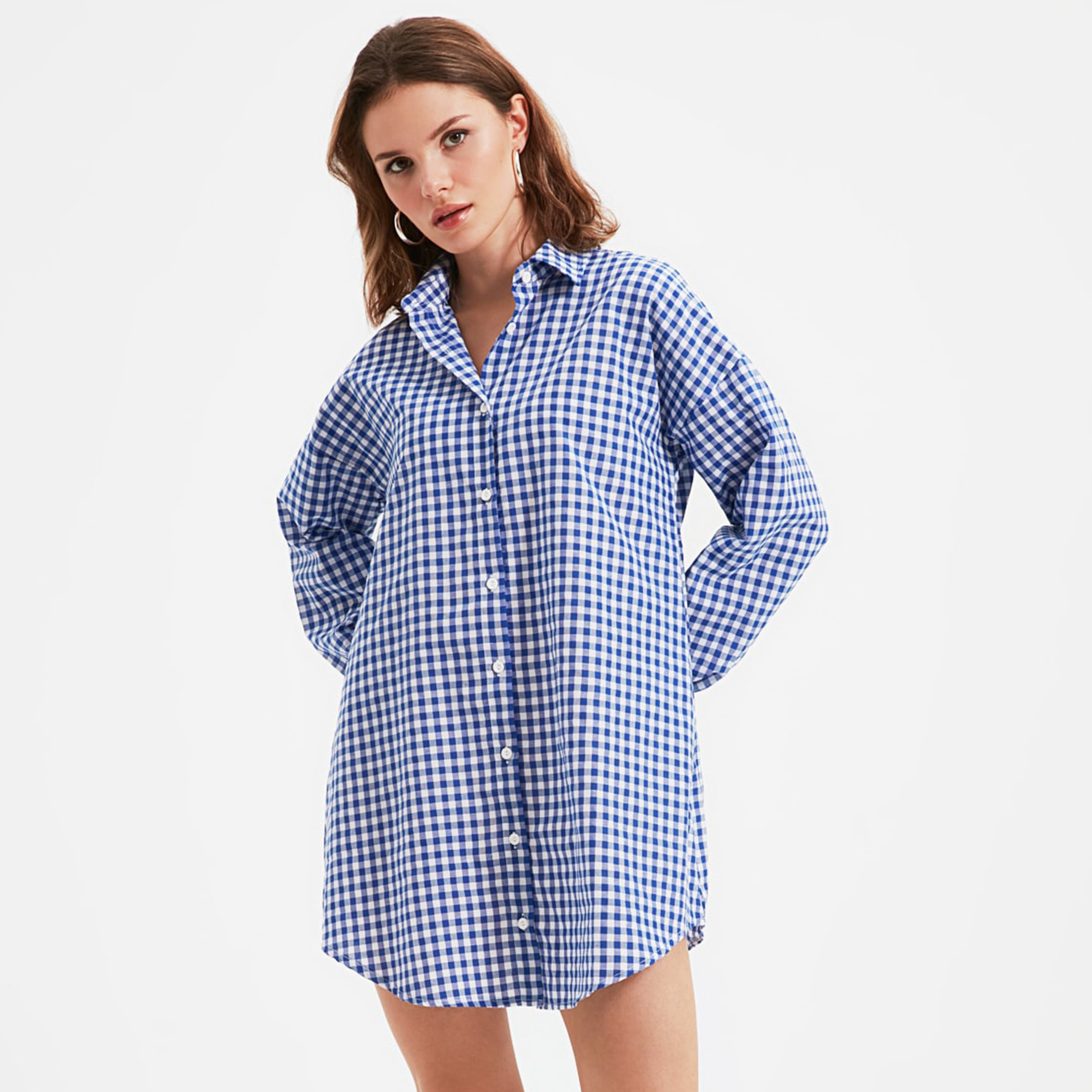 ترينديول أزرق قصير فستان-women-clothing-dresses-image-2