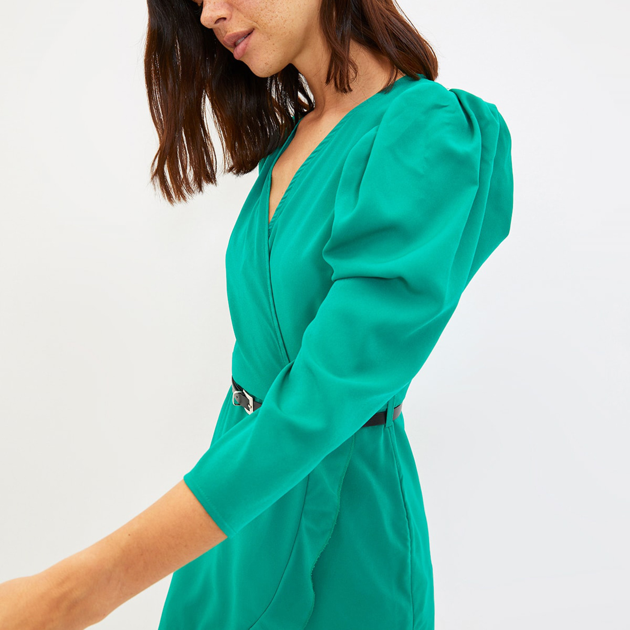 ترينديول أخضر قصير فستان-women-clothing-dresses-image-2