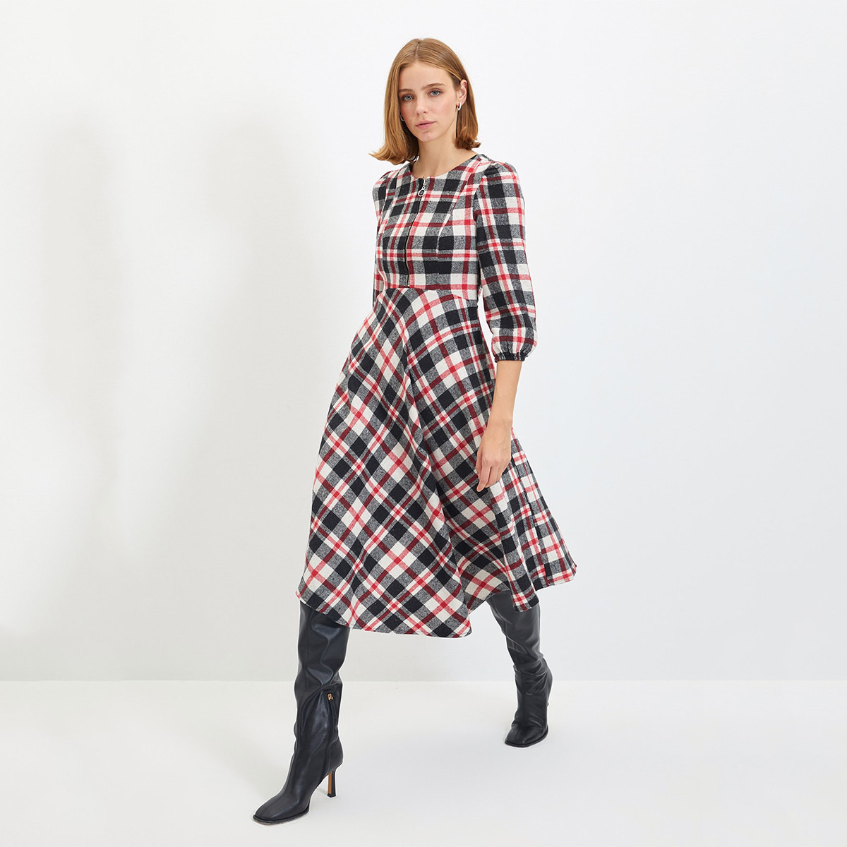 ترينديول متعدد الألوان متوسط الطول فستان-women-clothing-dresses-image-1