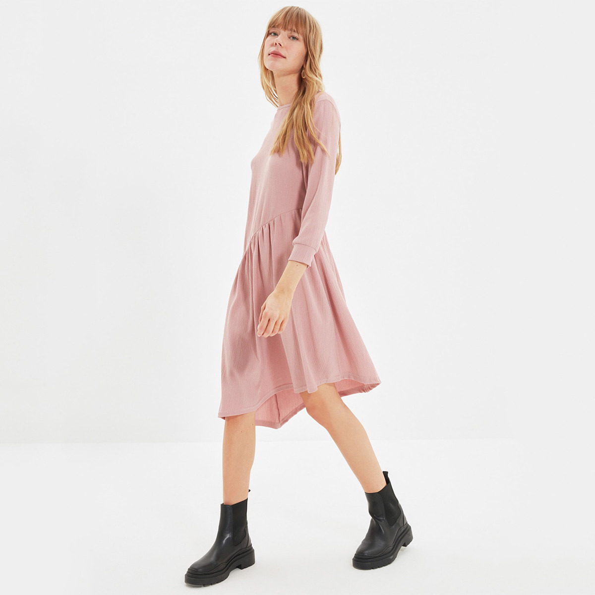 Trendyol Women Solid Asymmetric Dress-women-clothing-dresses-image-1