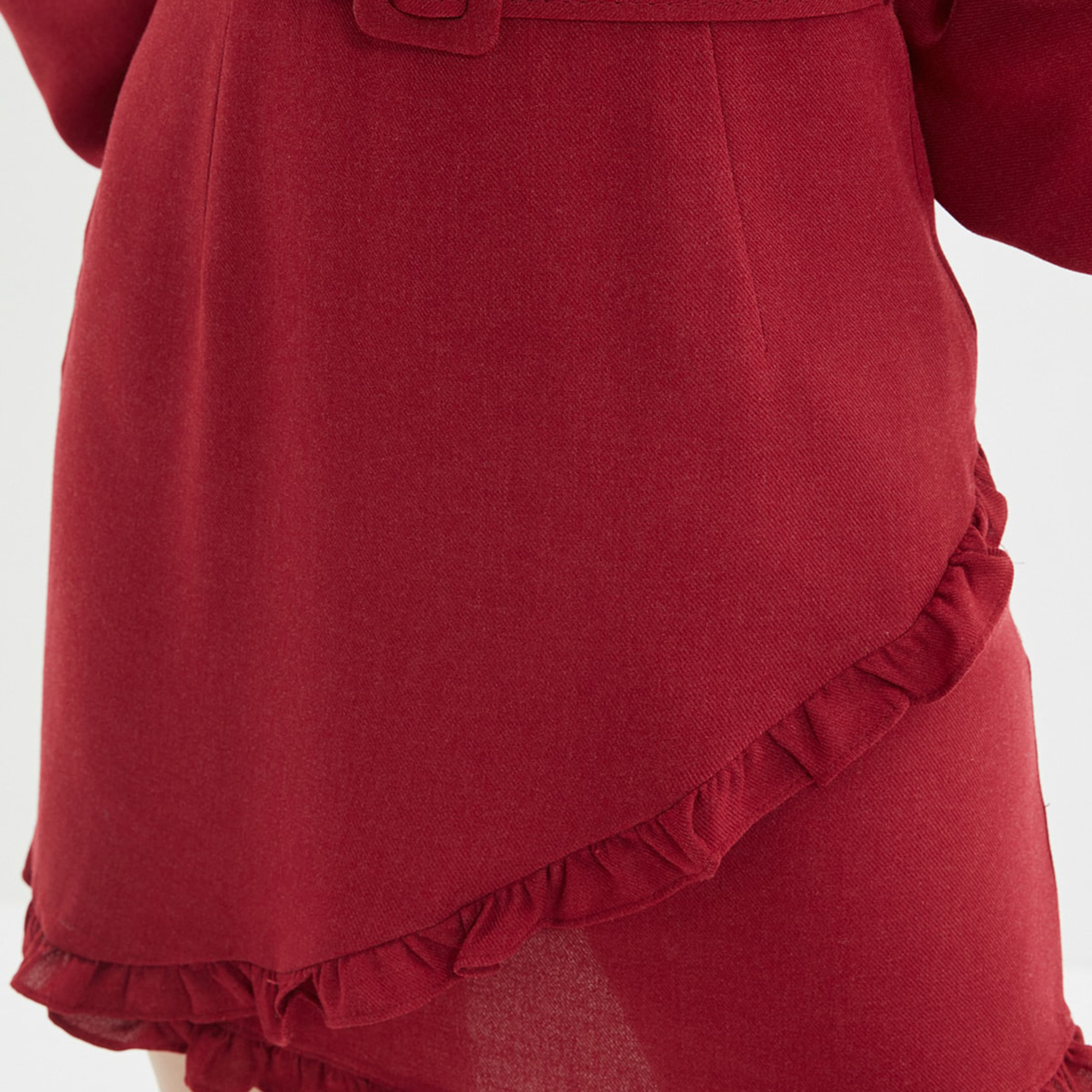 Trendyol Women Solid Round Neck Belted Mini Dress-women-clothing-dresses-image-3