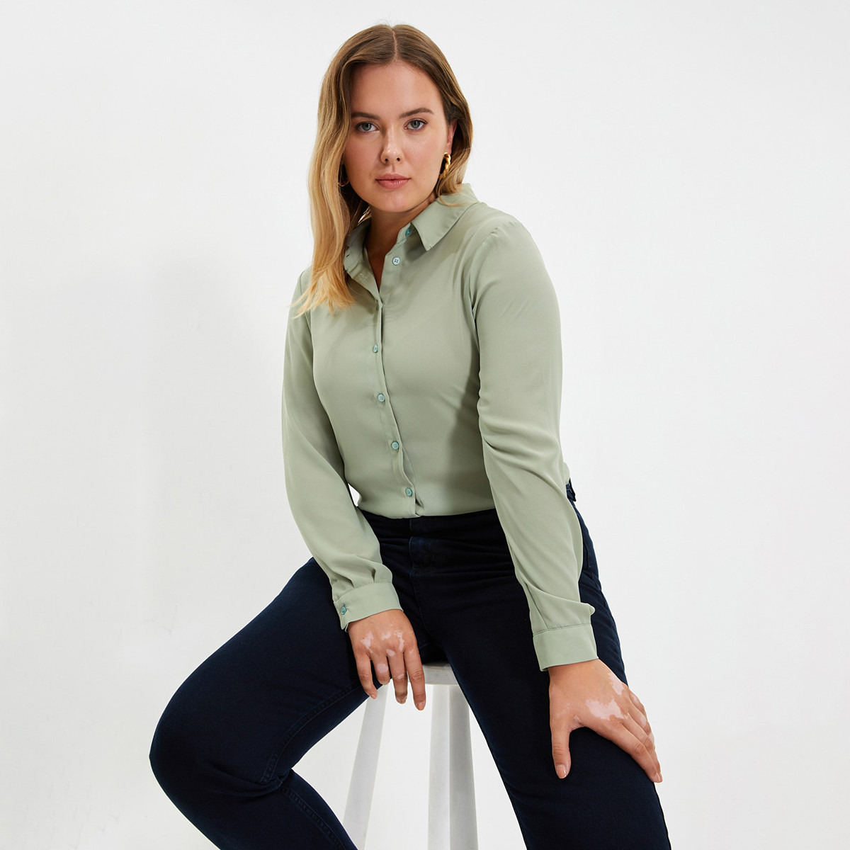 Trendyol Women Solid Long Sleeves Shirt-women-clothing-shirtsandblouses-blouses-image-3