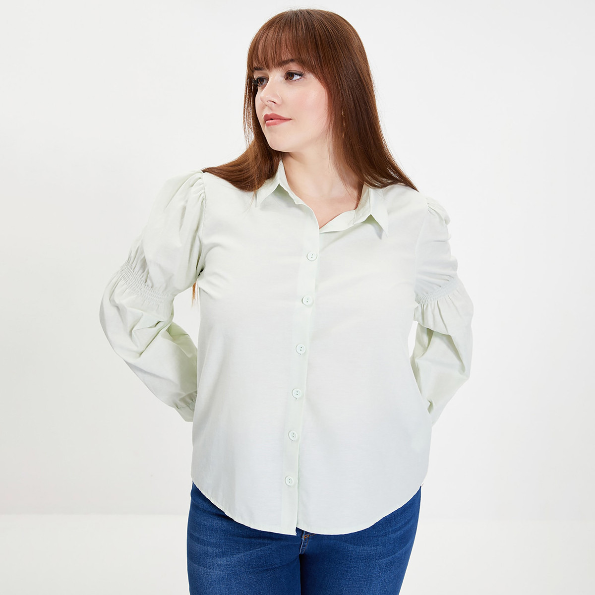 Trendyol Women Solid Long Sleeves Shirt-women-clothing-shirtsandblouses-blouses-image-1