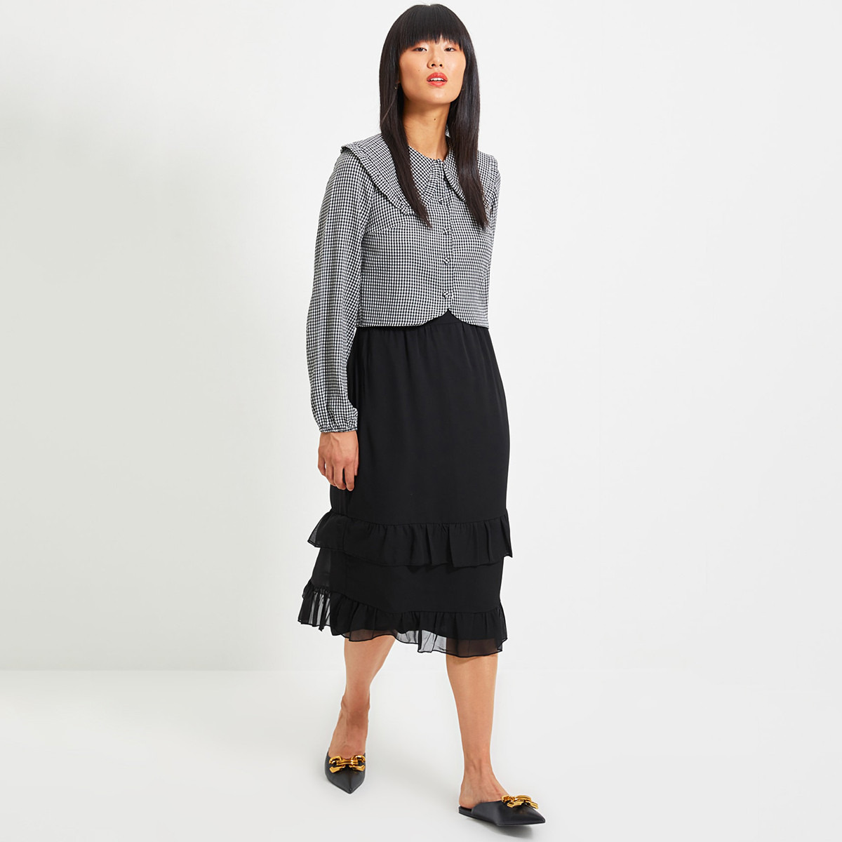 ترينديول أسود قميص-women-clothing-shirtsandblouses-blouses-image-2