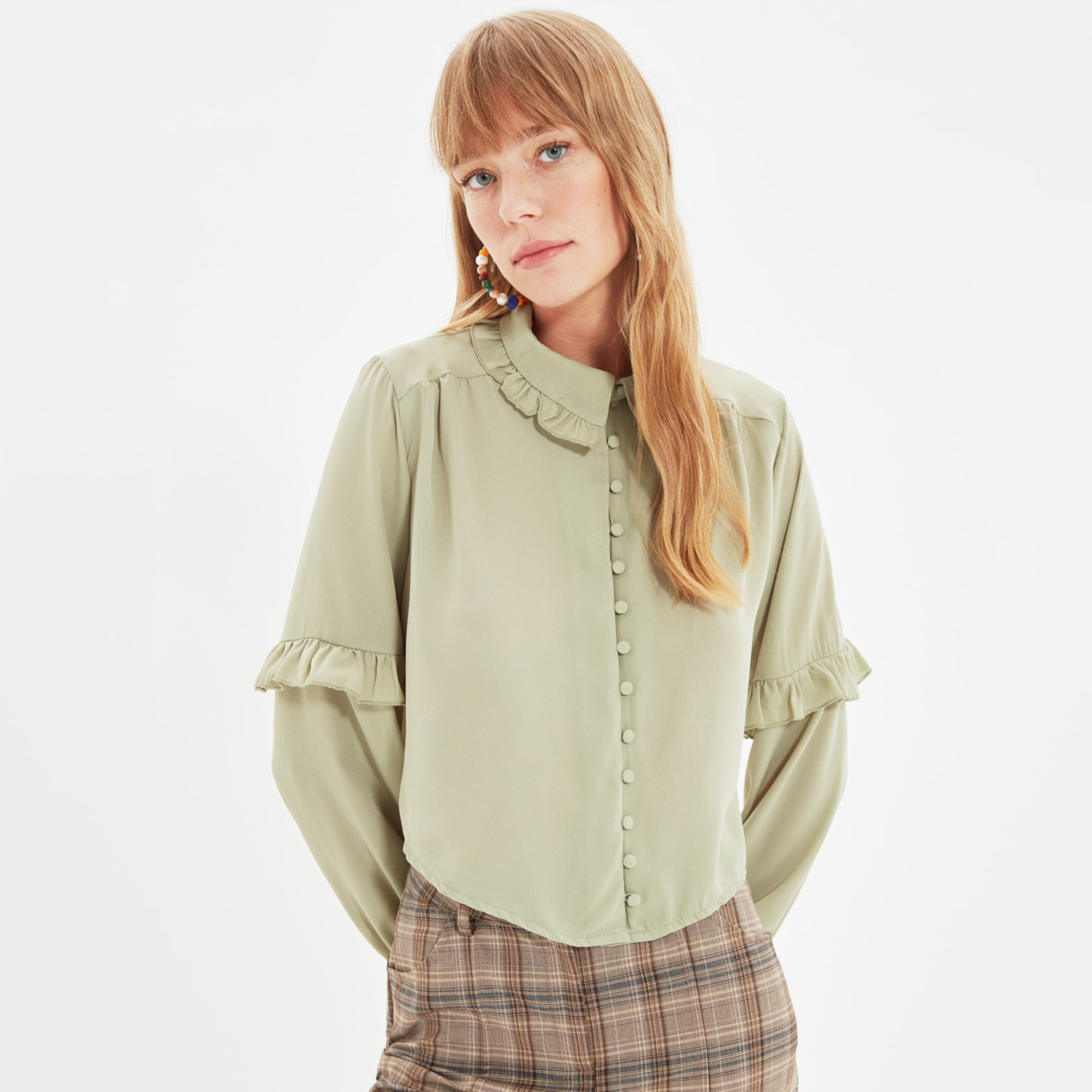 ترينديول أخضر قميص-women-clothing-shirtsandblouses-blouses-image-1