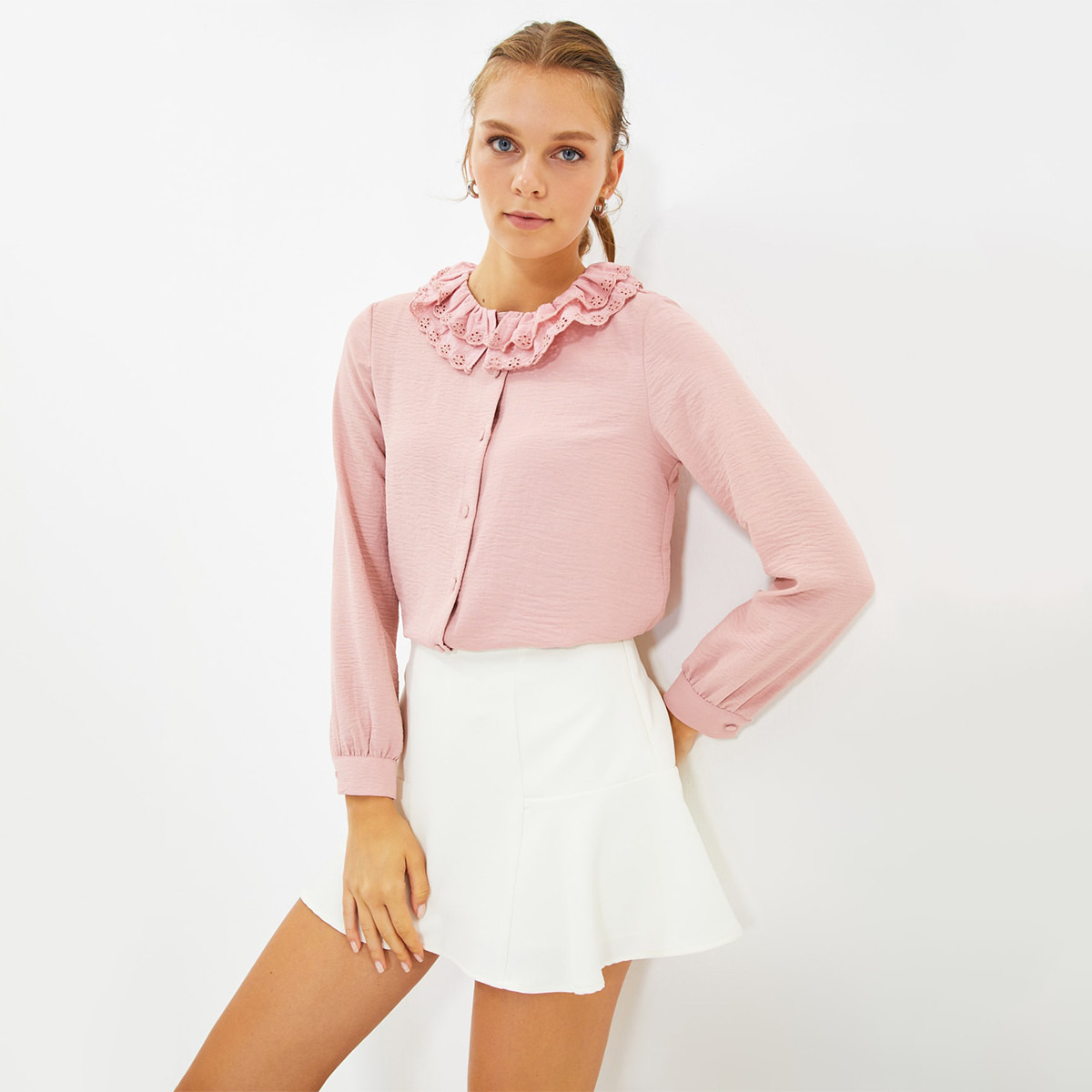 ترينديول لون القرنفل قميص-women-clothing-shirtsandblouses-blouses-image-1