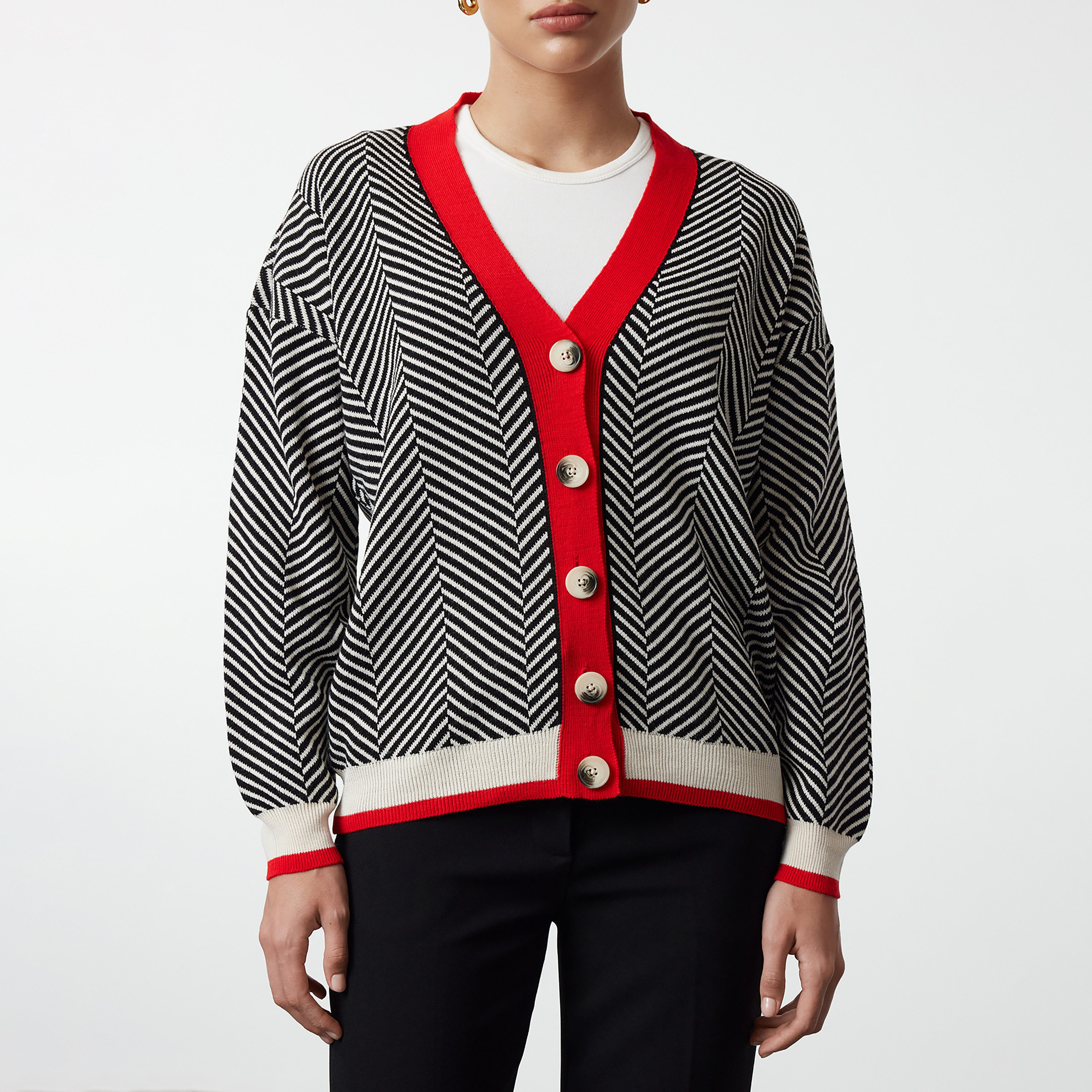 Trendyol Women Striped V-Neck Cardigan-women-winterwear-cardigansandjumpers-cardigans-image-11